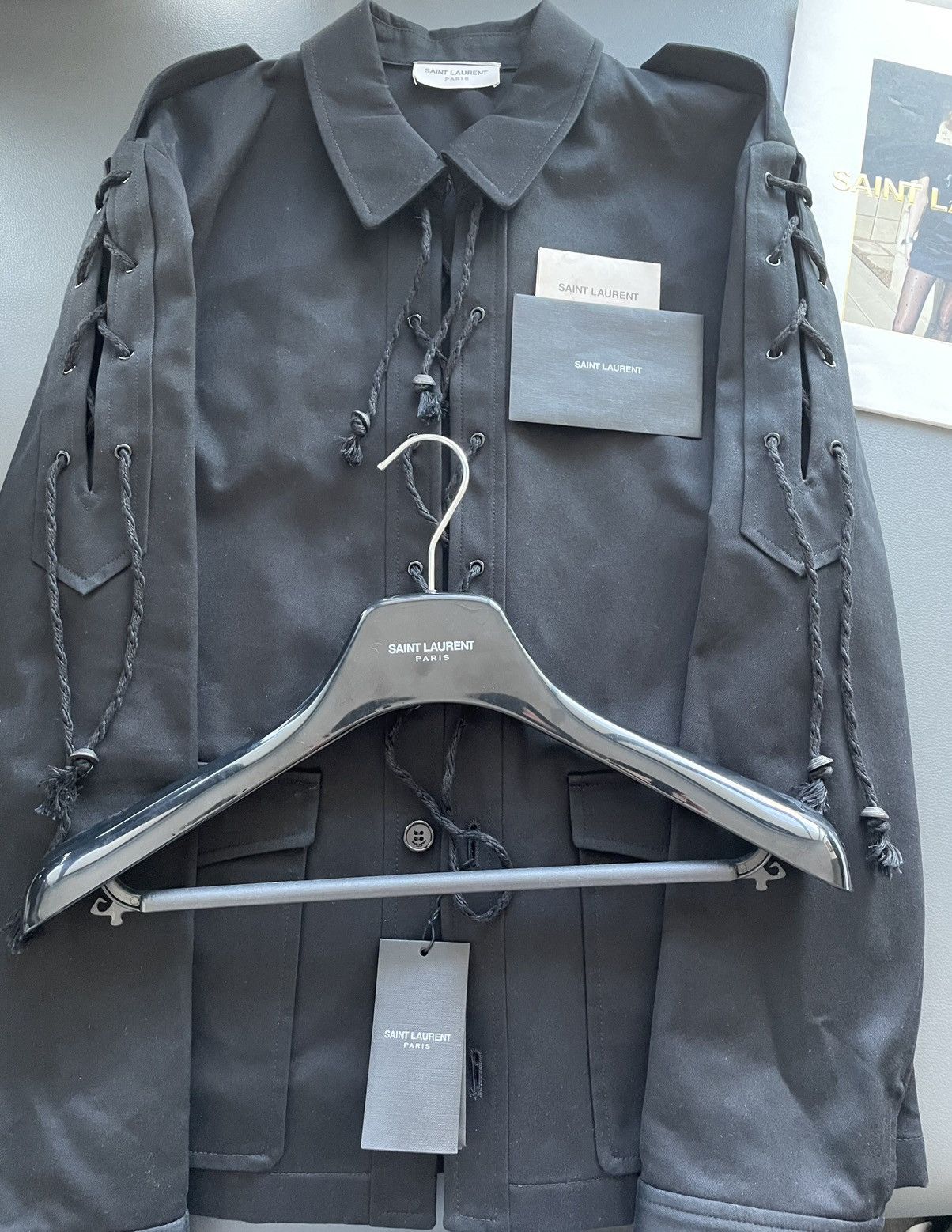 Hedi Slimane × Saint Laurent Paris × Yves Saint Laurent uper Runway Brand New Saint Laurent Laces Jacket Size US M / EU 48-50 / 2 - 1 Thumbnail