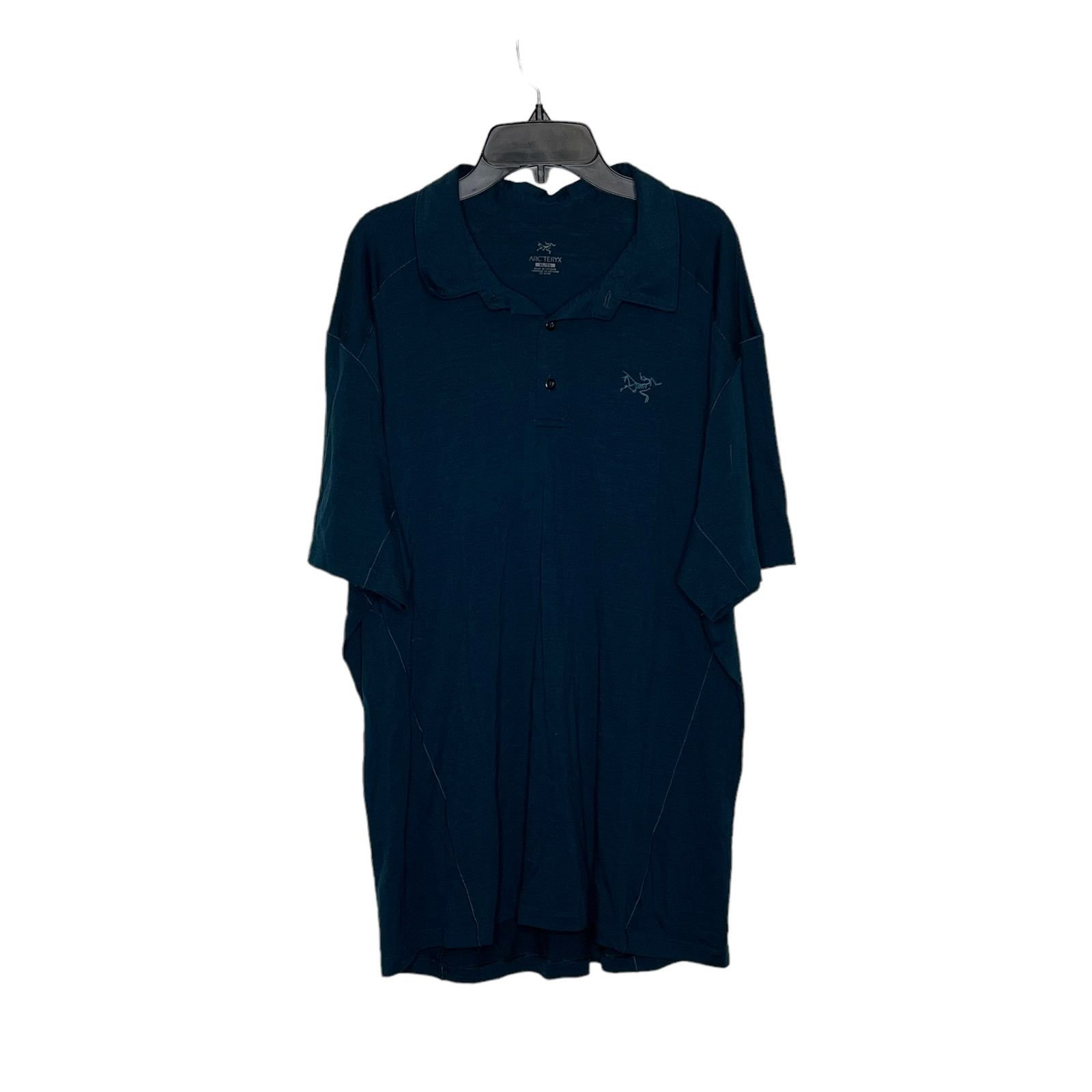 Arc'Teryx Pelion Polo Shirt Size XL Turquoise Wool Blend