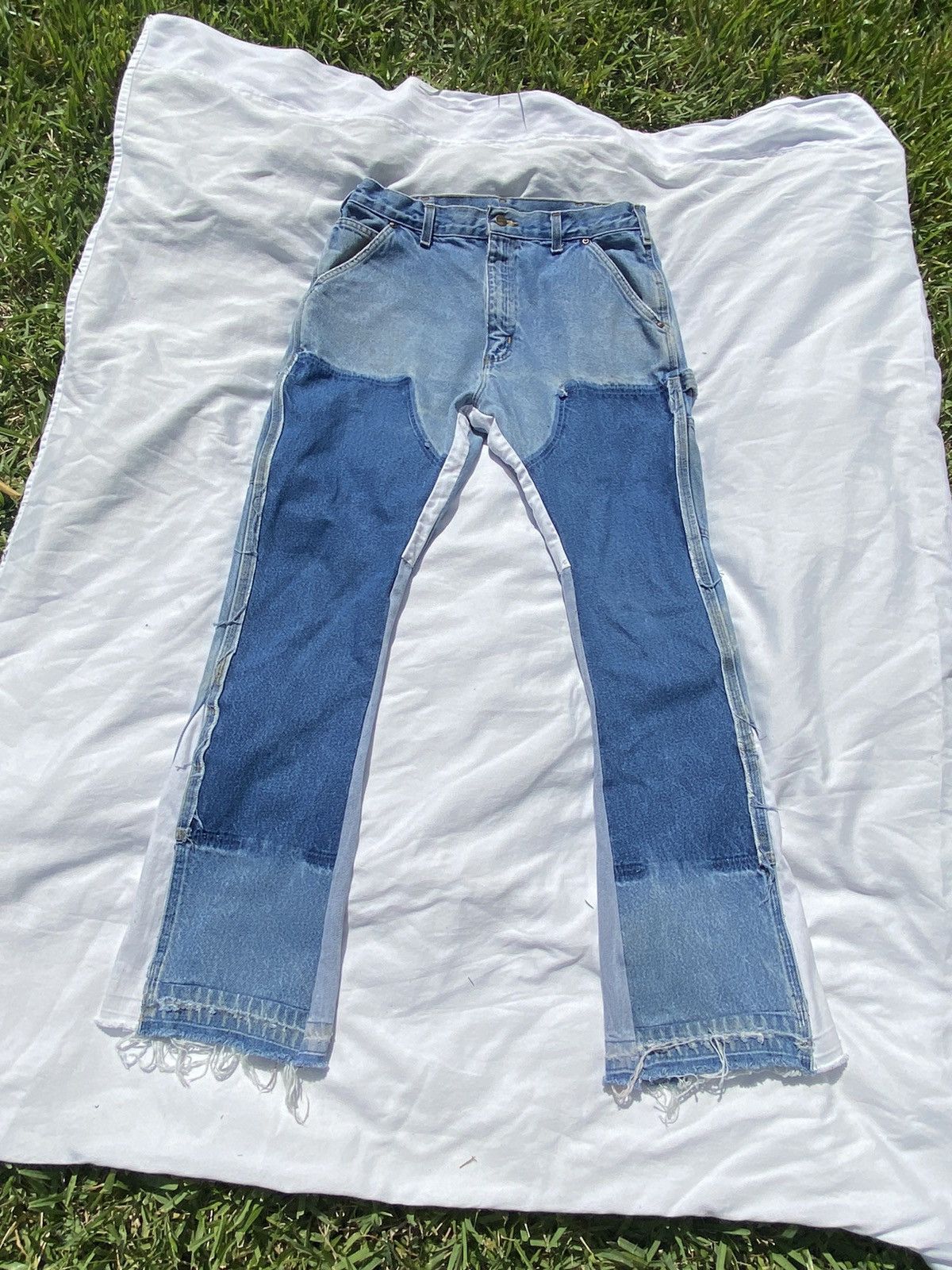 MDRN ART Blue Flared Double Knee Jeans