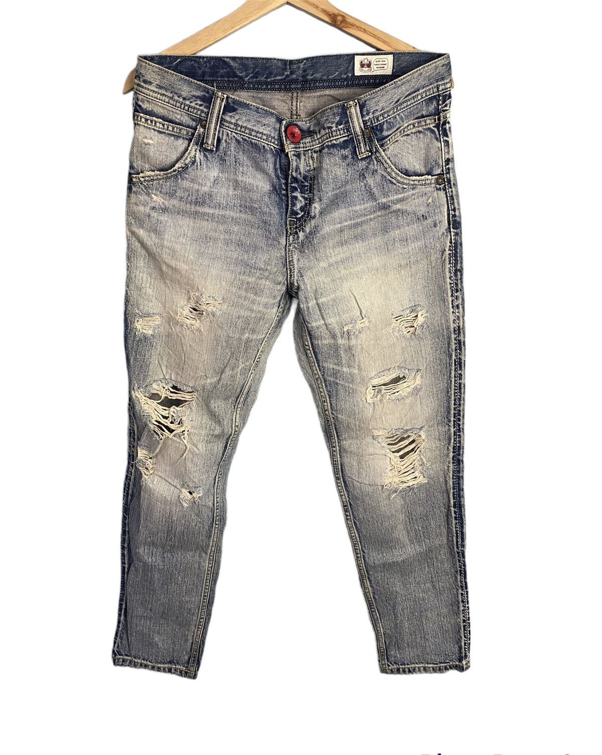 Vintage Rodeo Crown Selvedge Denim Distress style Size 34" / US 12 / IT 48 - 1 Thumbnail