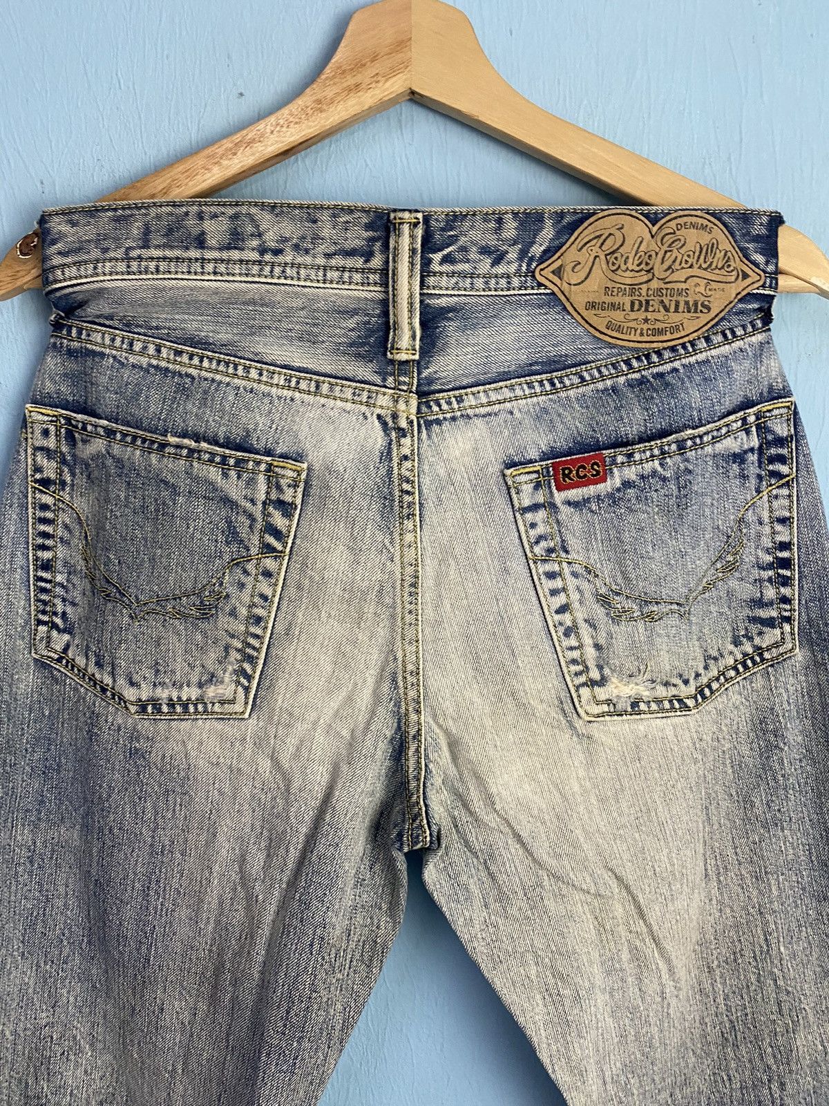 Vintage Rodeo Crown Selvedge Denim Distress style Size 34" / US 12 / IT 48 - 9 Thumbnail