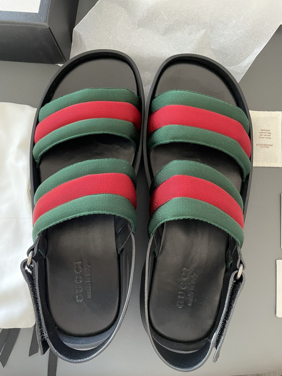 Gucci Rare Super Runway Iconic Gucci Tri Color Sandal Slides Shoes Size US 11.5 / EU 44-45 - 2 Thumbnail