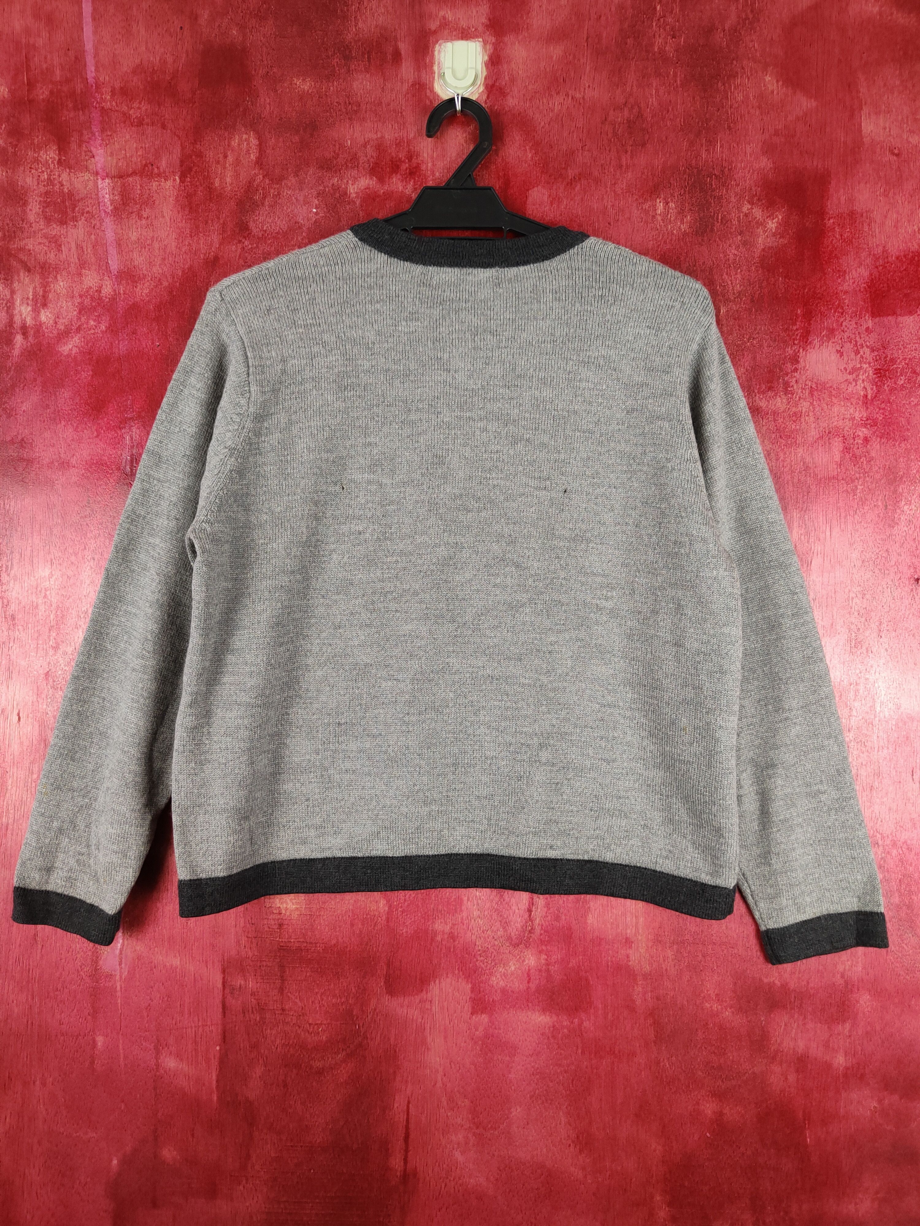 Japanese Brand Lano Blouso ® Gray flower art Knitwear #S328 Size M / US 6-8 / IT 42-44 - 5 Thumbnail