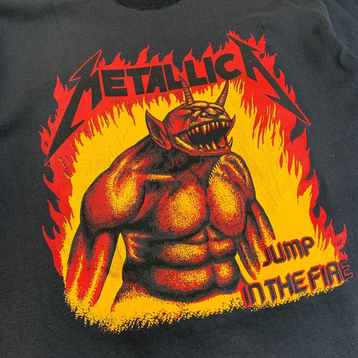 Vintage Vtg 80s Beautiful Faded Metallica Jump In The fire | Grailed