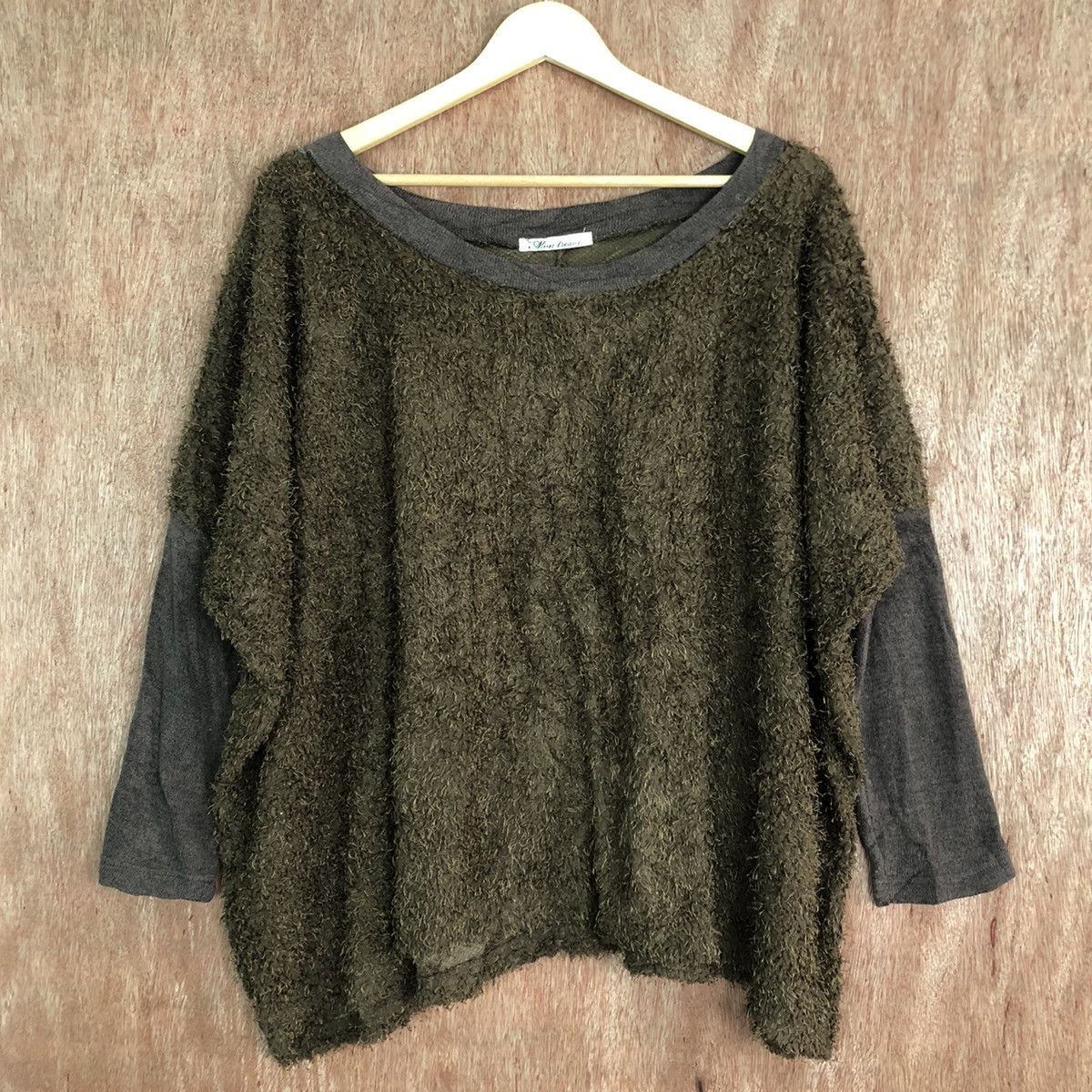 Homespun Knitwear × Japanese Brand mom Theson Brown Mohair Shag Shaggy Knitwear Size US L / EU 52-54 / 3 - 3 Thumbnail