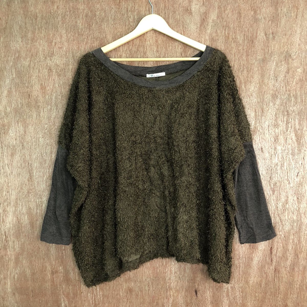 Homespun Knitwear × Japanese Brand mom Theson Brown Mohair Shag Shaggy Knitwear Size US L / EU 52-54 / 3 - 1 Thumbnail