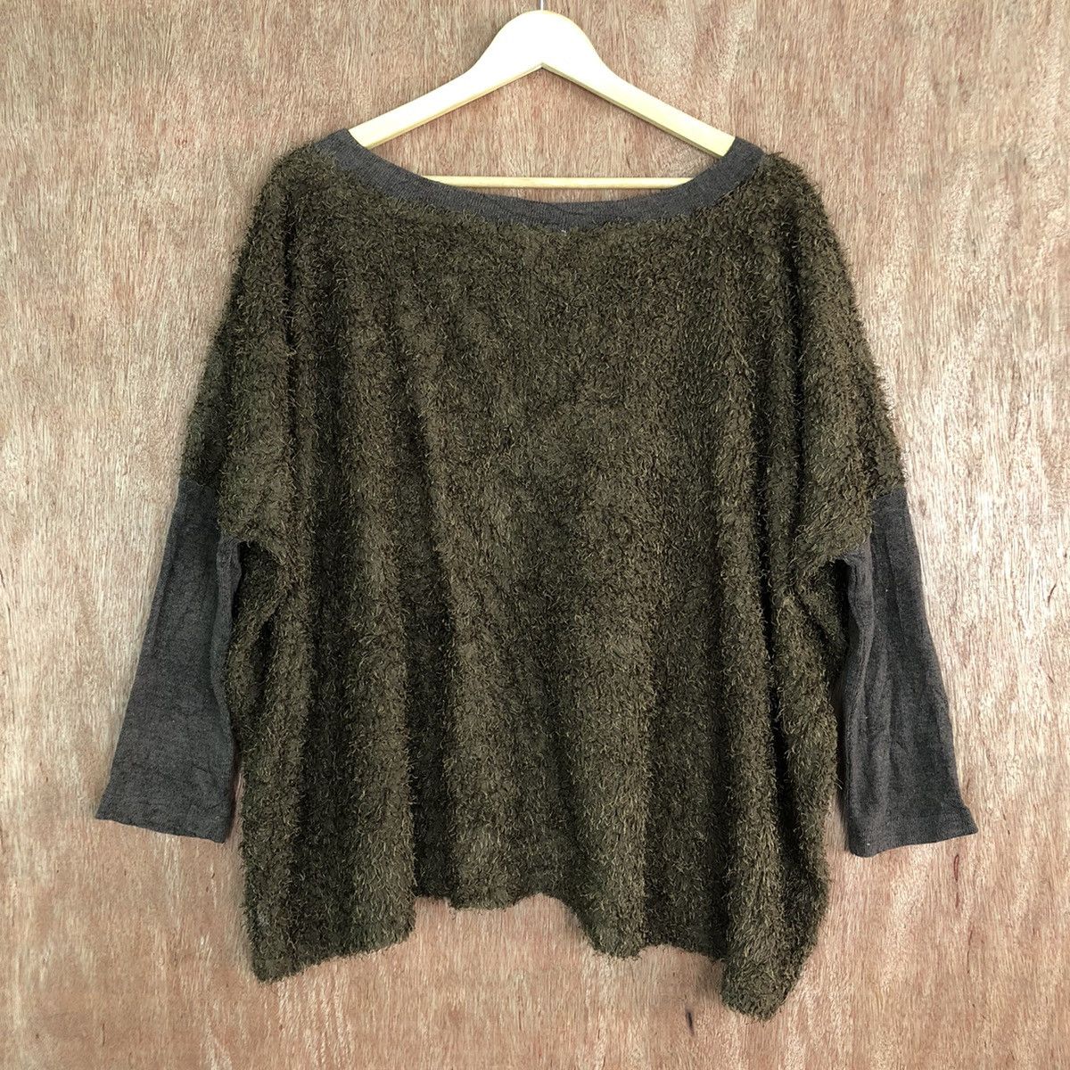 Homespun Knitwear × Japanese Brand mom Theson Brown Mohair Shag Shaggy Knitwear Size US L / EU 52-54 / 3 - 8 Thumbnail