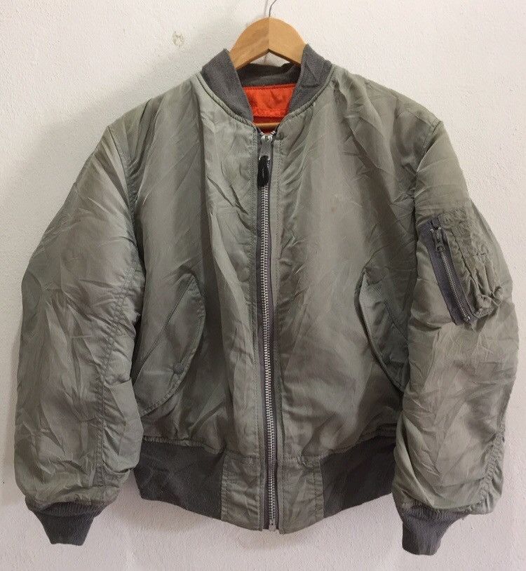 Vintage Alpha Reversible MA-1 Bomber Jacket Made in USA
