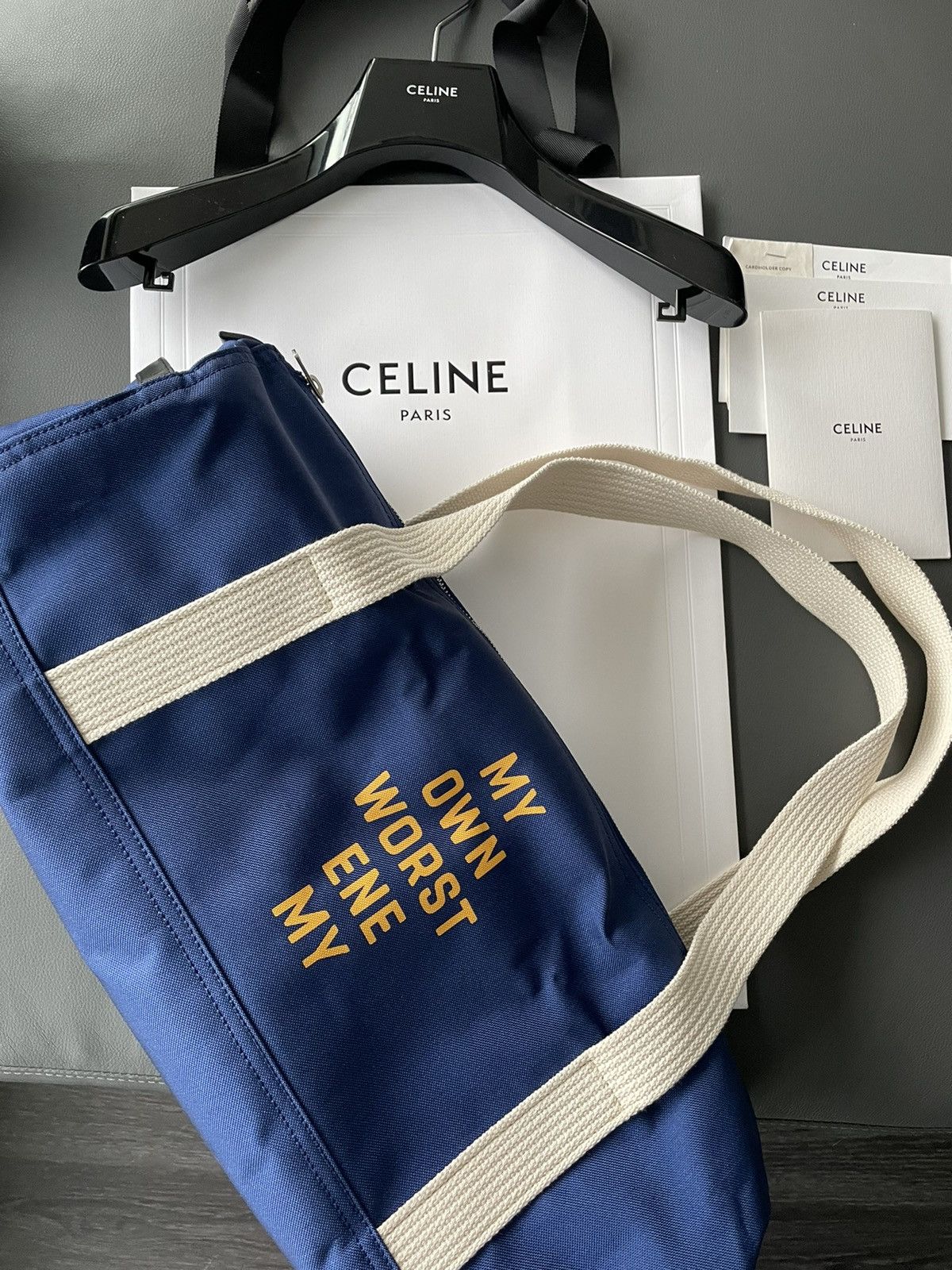 Celine × Hedi Slimane Rare Brand New Hedi Runway My Own Worst ENE My Duffle Bag Size ONE SIZE - 11 Thumbnail
