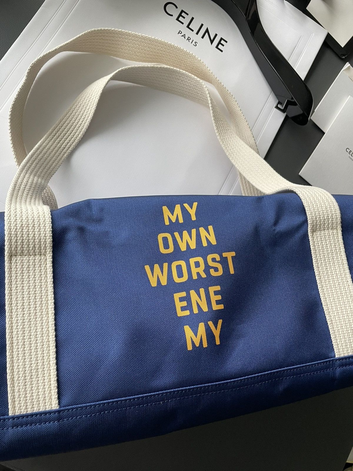 Celine × Hedi Slimane Rare Brand New Hedi Runway My Own Worst ENE My Duffle Bag Size ONE SIZE - 18 Thumbnail