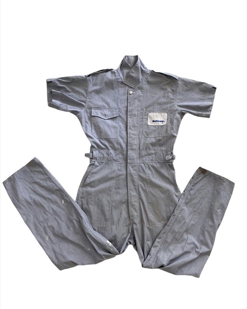 Vintage Vintage striped McDonald's overalls desingn Rare Size US 35 - 4 Thumbnail