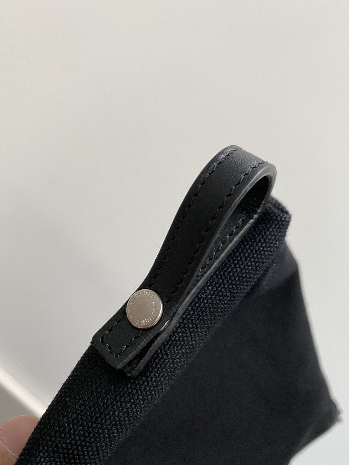 Hedi Slimane × Saint Laurent Paris × Yves Saint Laurent New Super Limited Classic Leather Canvas Leather Pouch Size ONE SIZE - 8 Thumbnail