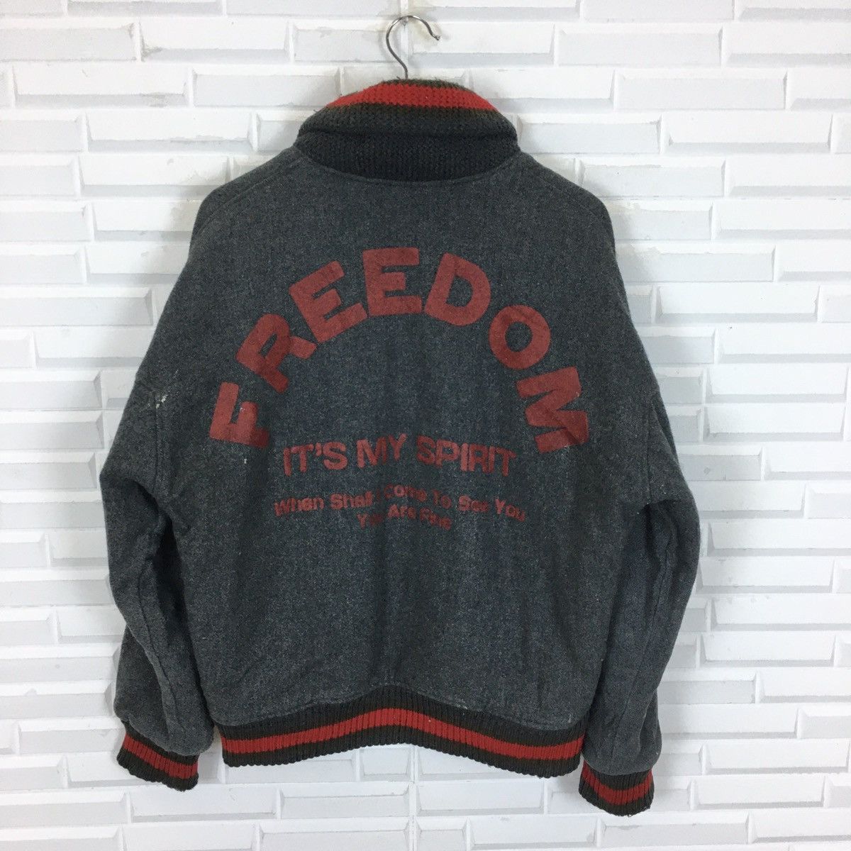 Japanese Brand Freedom Wool Knit Varsity Size US M / EU 48-50 / 2 - 7 Thumbnail