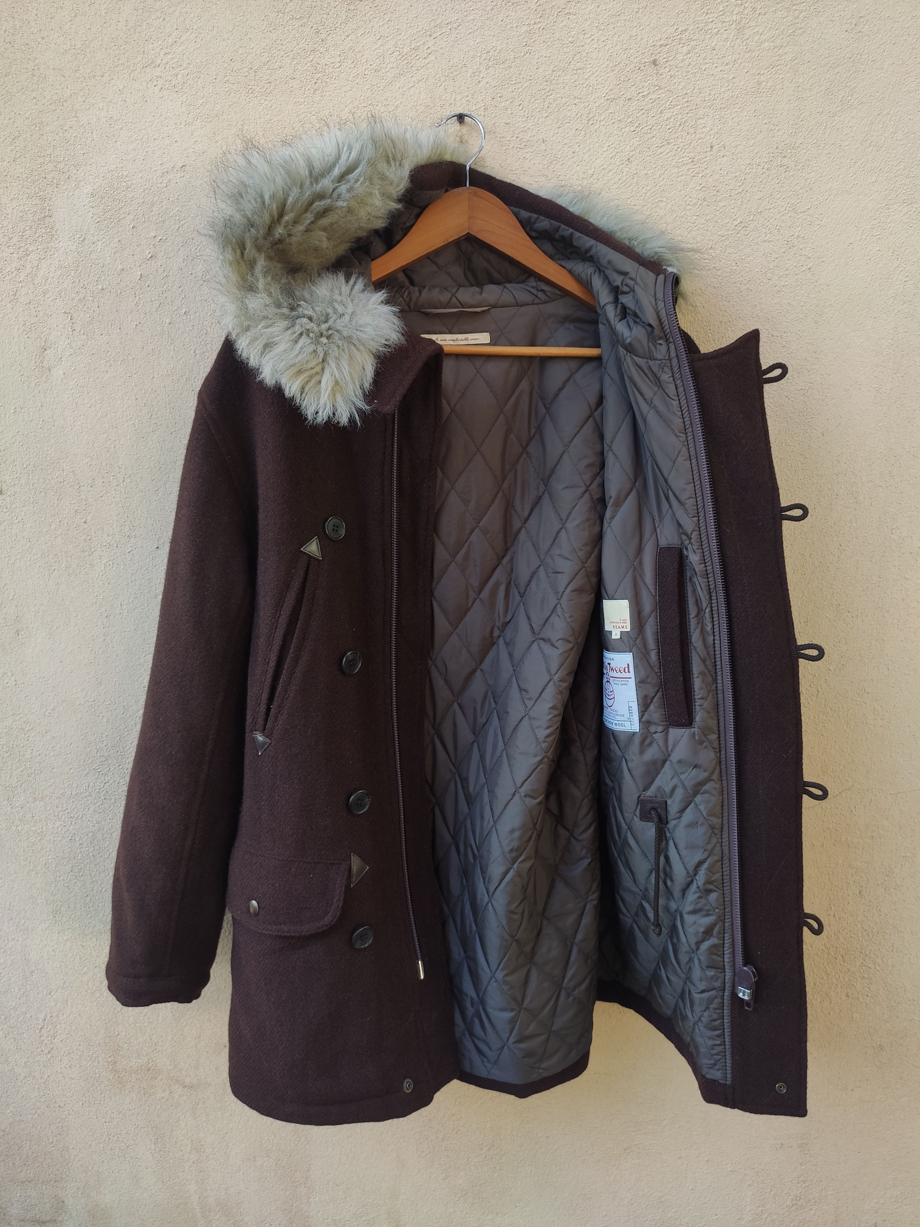 Beams Plus Beams X Harris Tweed Jacket wool fur coat Size US M / EU 48-50 / 2 - 1 Thumbnail
