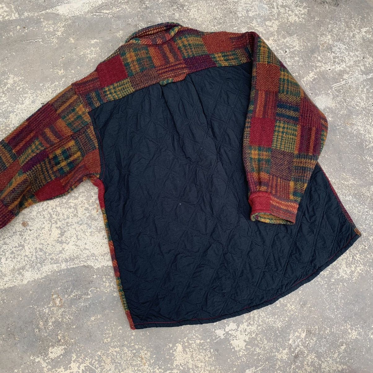 Japanese Brand Tom Short Patchwork Wool Jacket Size US L / EU 52-54 / 3 - 4 Thumbnail