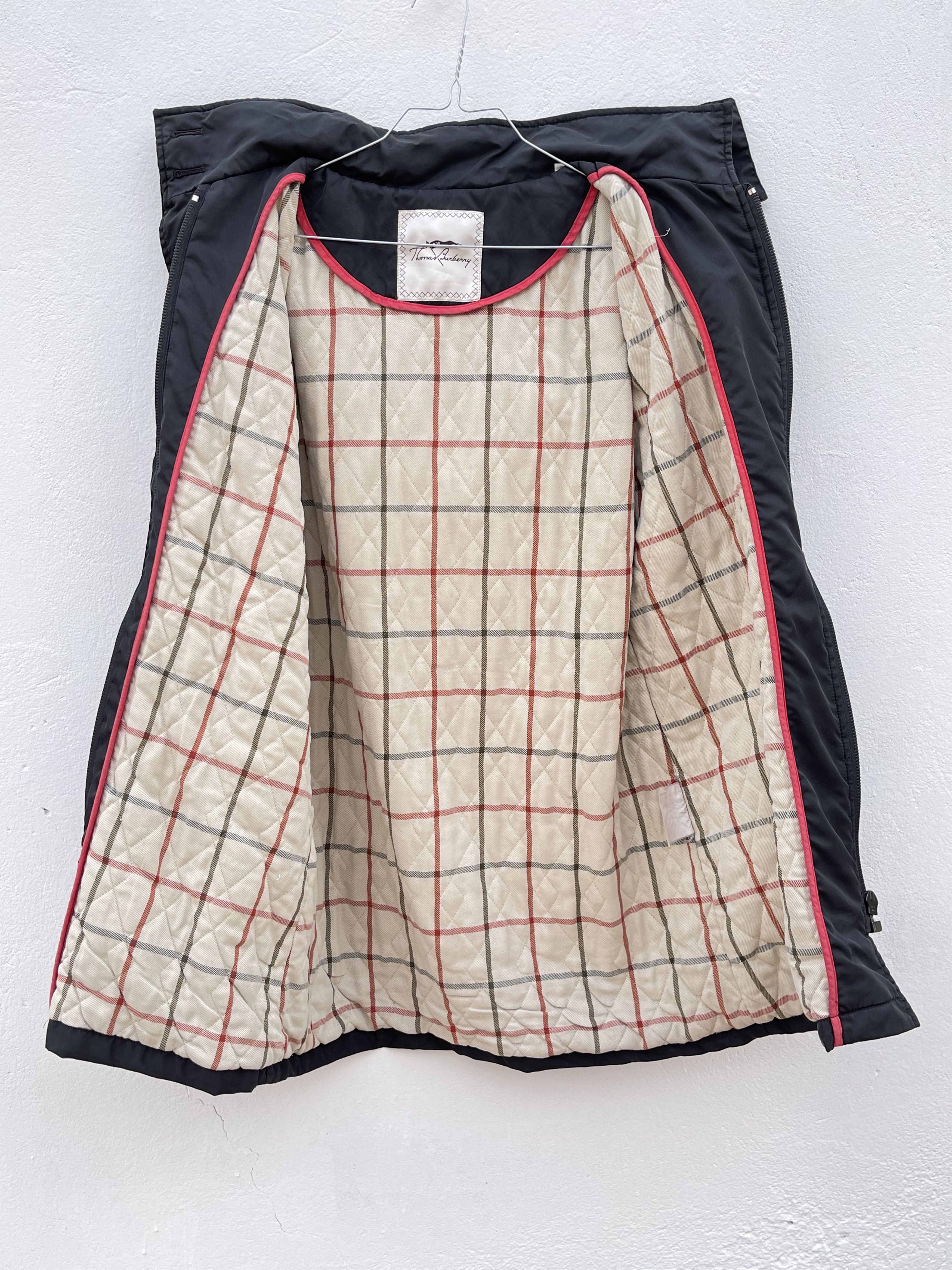 Burberry 🔥 black down parka jacket plaid checkred size M /L Size M / US 6-8 / IT 42-44 - 4 Thumbnail