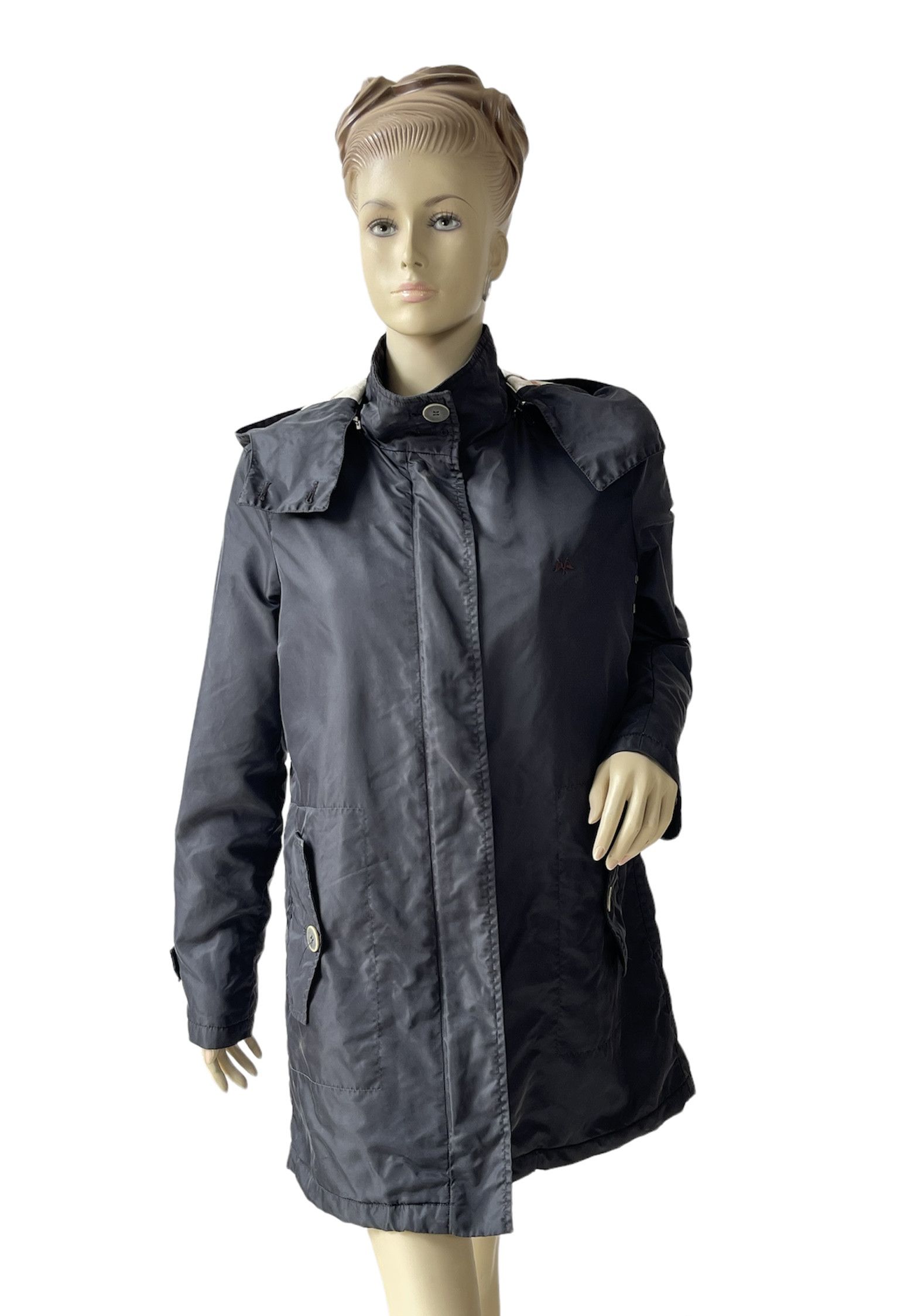 🔥 black down parka jacket plaid checkred size M /L