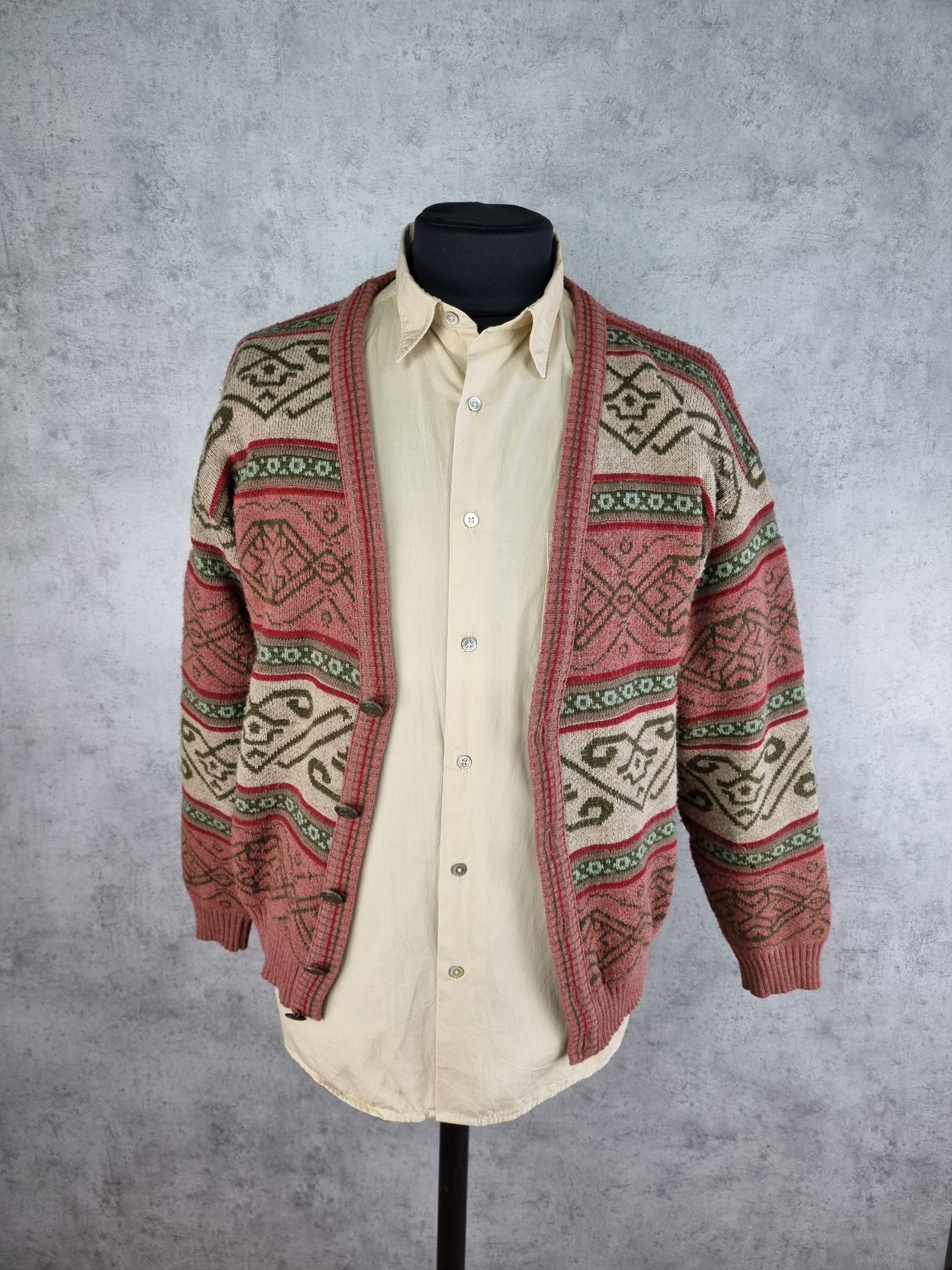 Native 90s Vintage Wool Cardigan Native Kurt Cobain Style Size US M / EU 48-50 / 2 - 2 Thumbnail