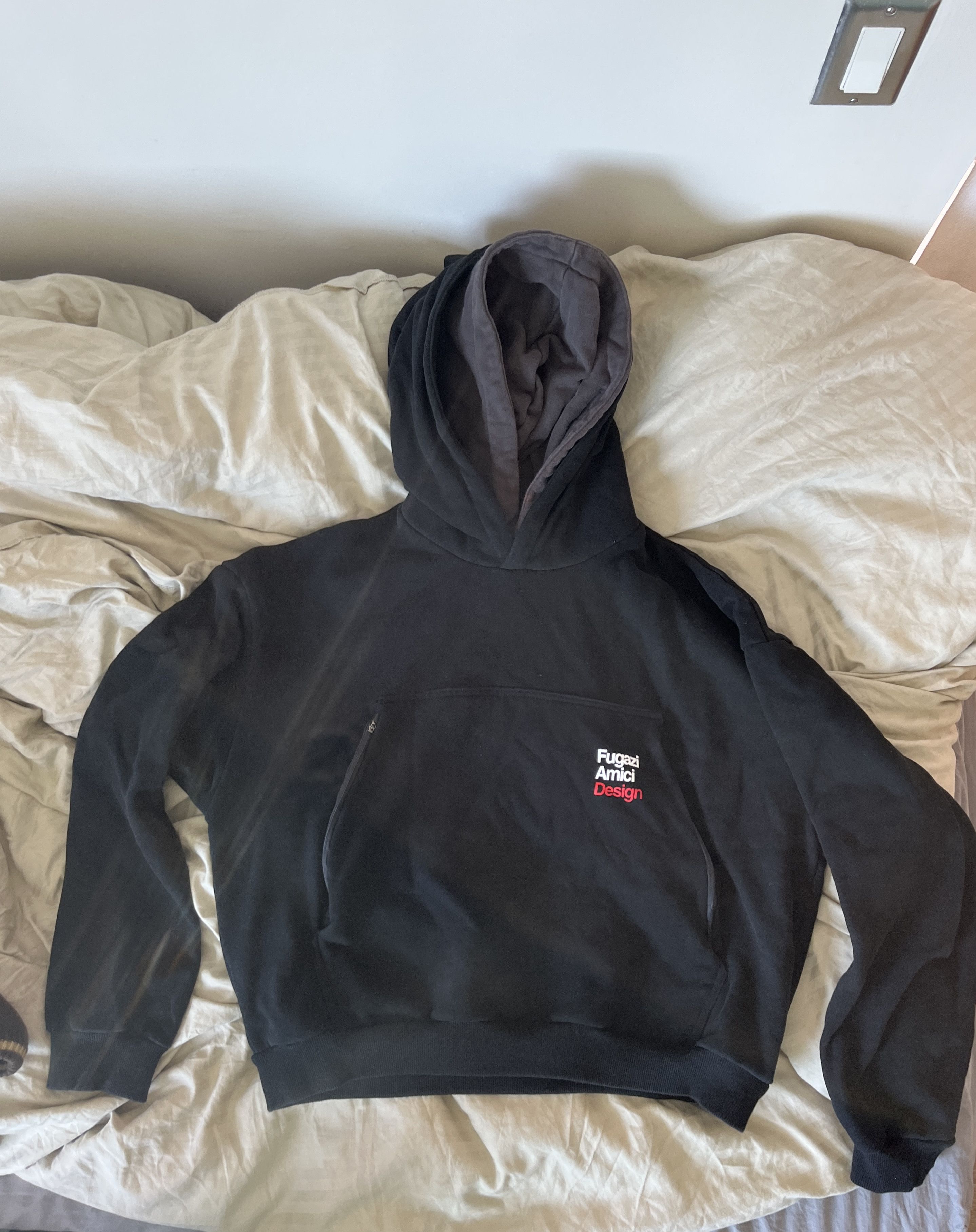 Fugazi FUGAZI DOUBLE HOODIE BLACK | Grailed