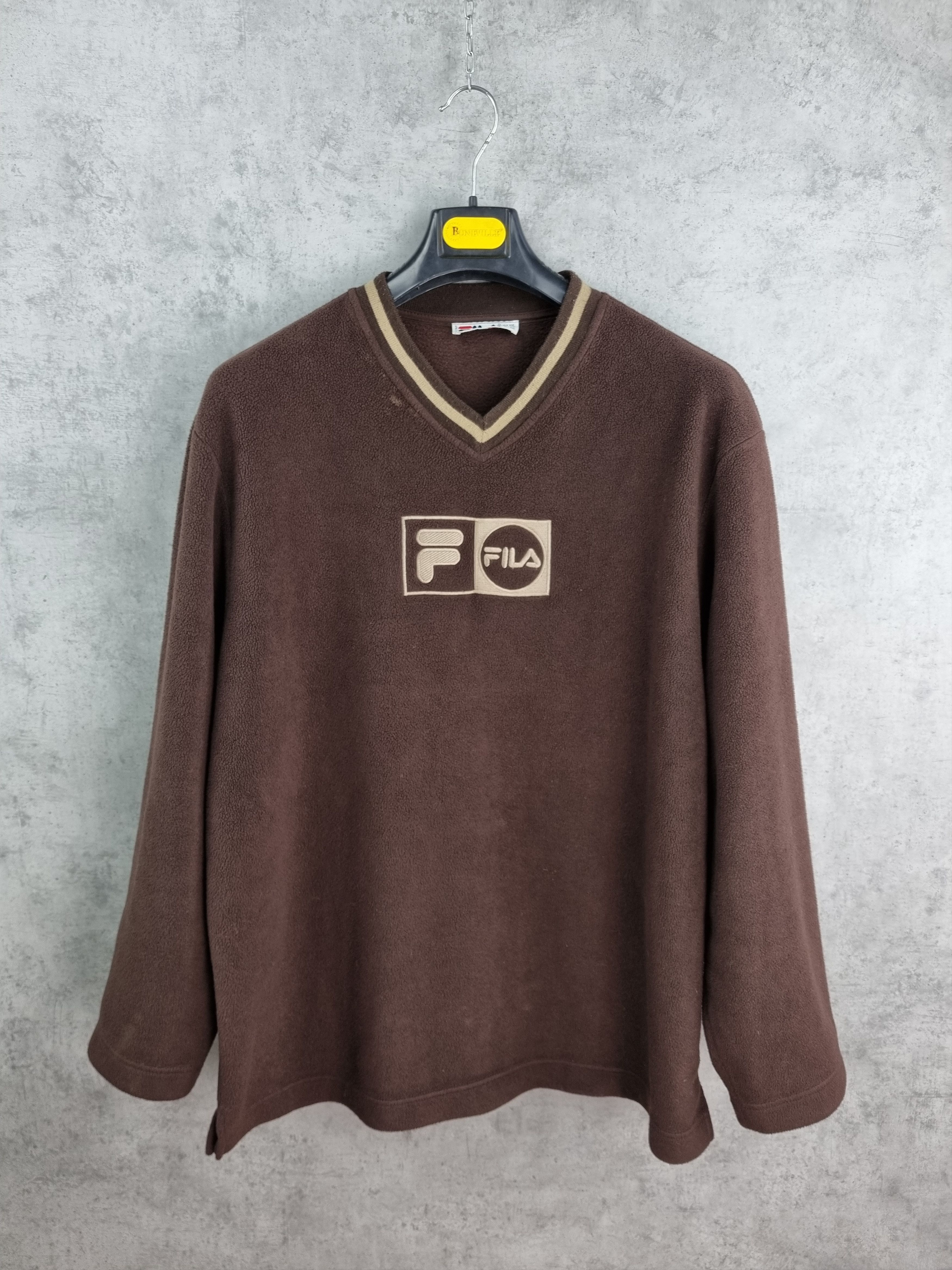 Fila × Vintage 90s Fila Ice Tech Fleece embroidered logo Brown GAP style Size US XL / EU 56 / 4 - 1 Thumbnail