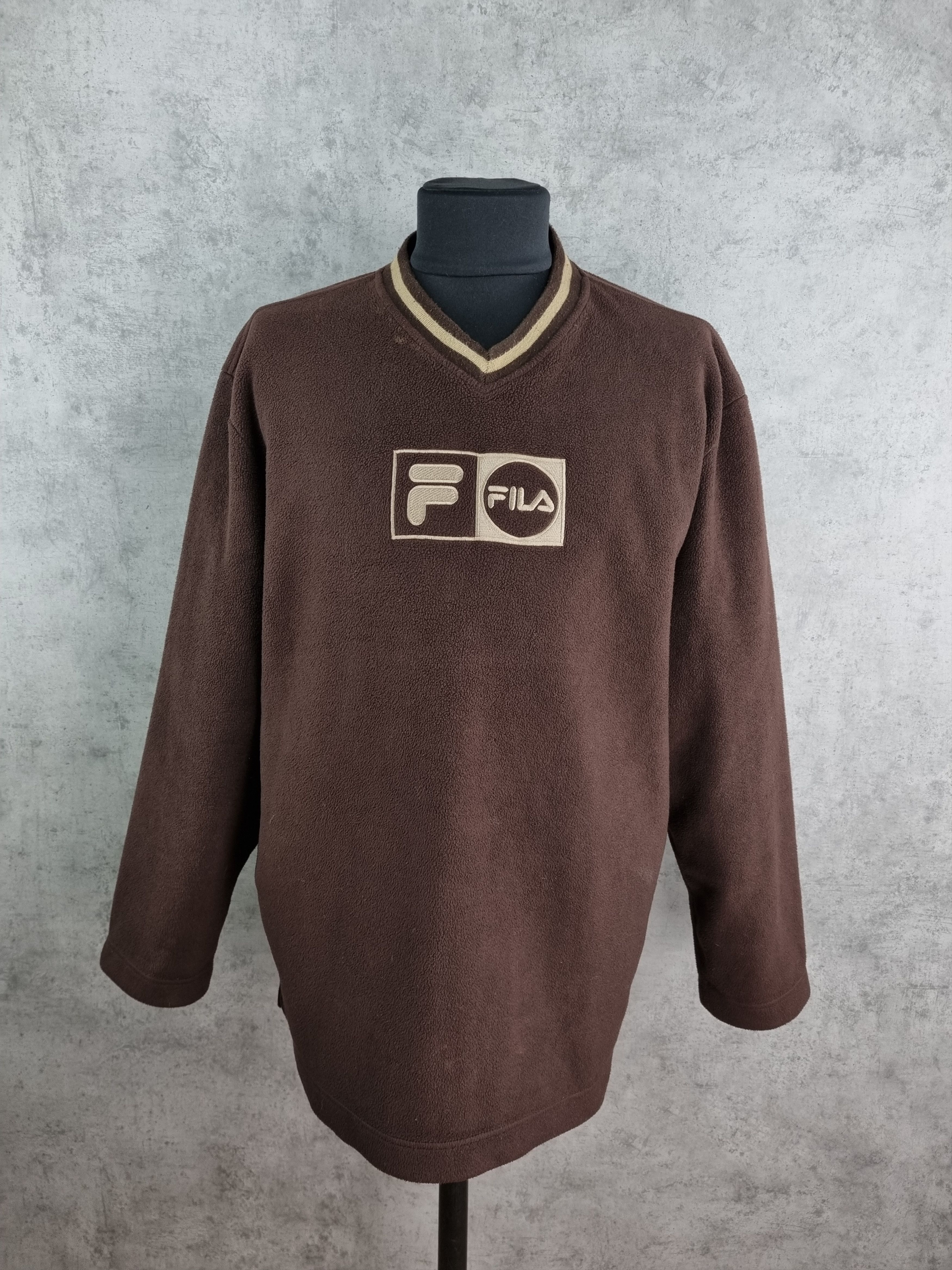 Fila × Vintage 90s Fila Ice Tech Fleece embroidered logo Brown GAP style Size US XL / EU 56 / 4 - 2 Thumbnail