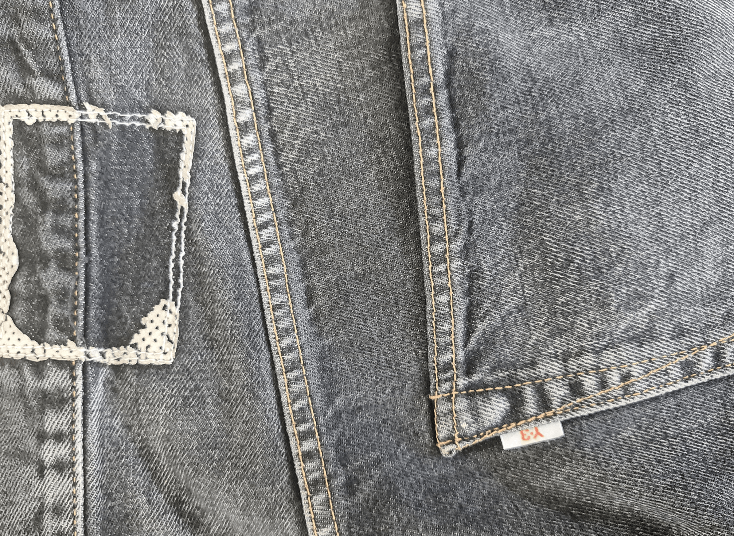 Y-3 3-stripe/spotted horse denim Jeans