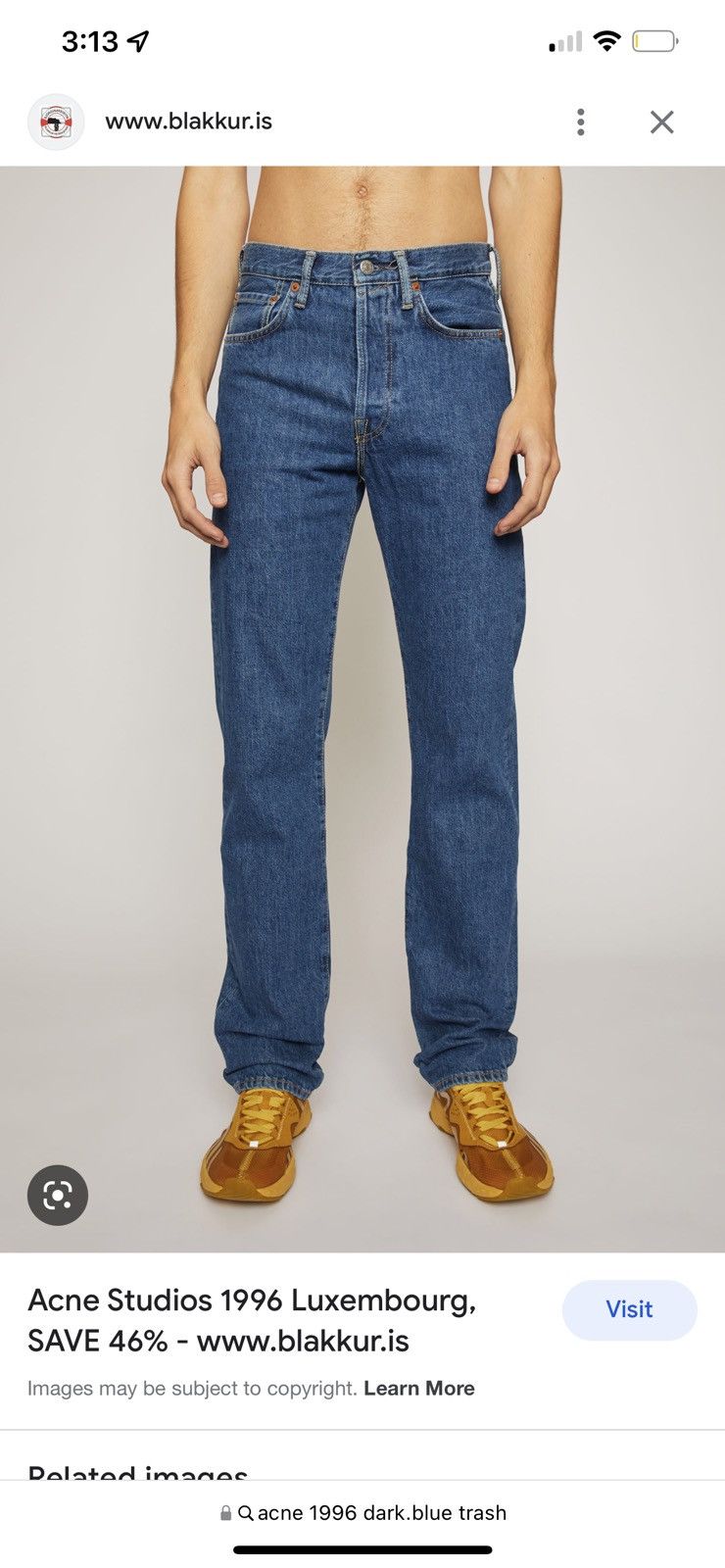 Acne Studios Acne Studios 1996 Dark Blue Trash FW18 | Grailed