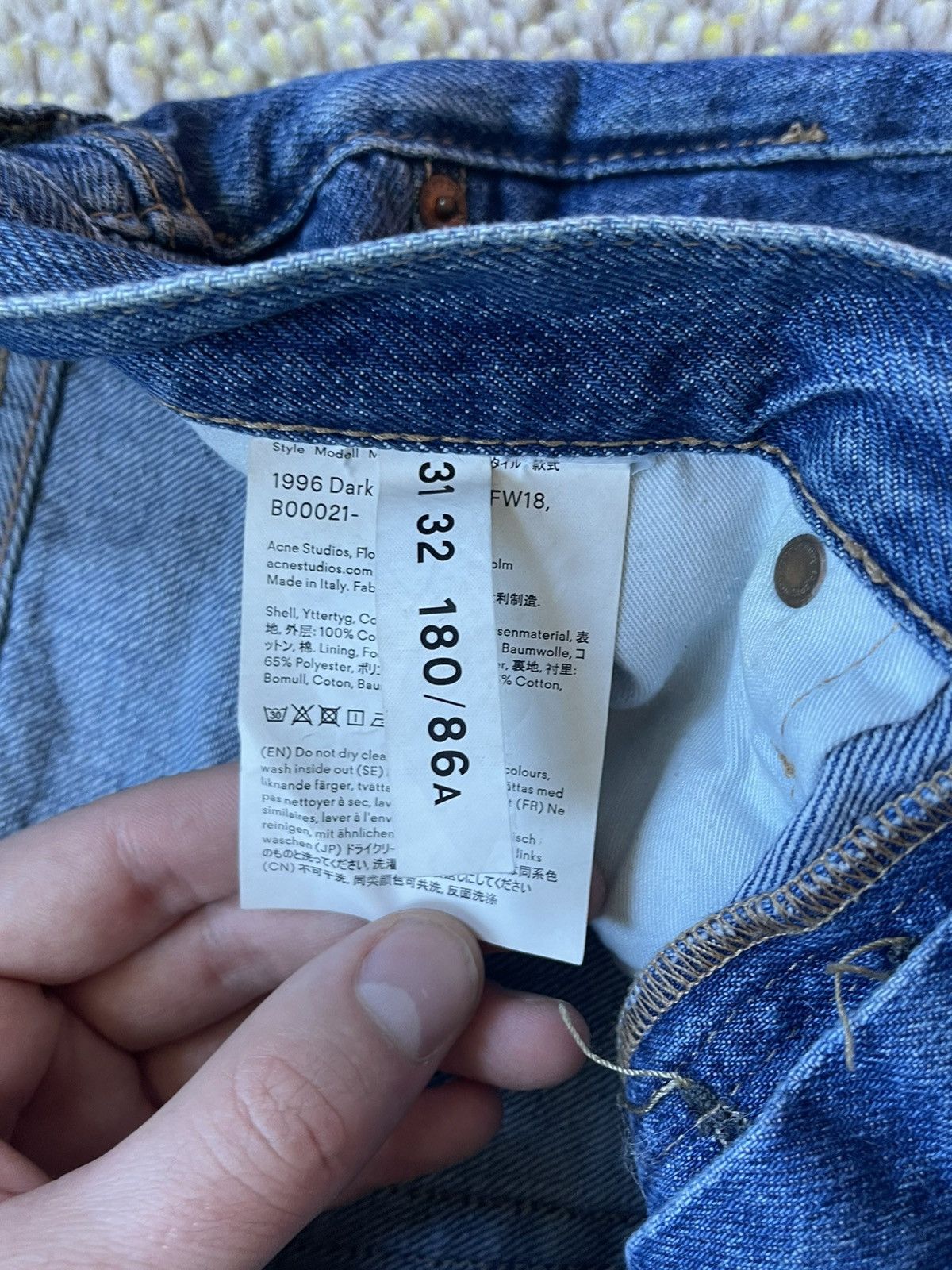 Acne Studios Acne Studios 1996 Dark Blue Trash FW18 | Grailed