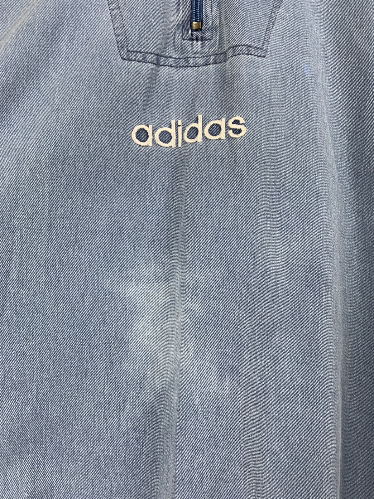 Adidas 90s Vintage Adidas Blue Zip Pullover Sweatshirt Size US L / EU 52-54 / 3 - 19 Thumbnail