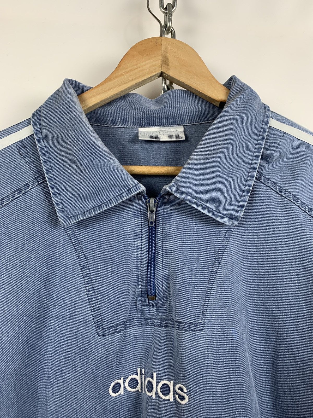 Adidas 90s Vintage Adidas Blue Zip Pullover Sweatshirt Size US L / EU 52-54 / 3 - 8 Thumbnail