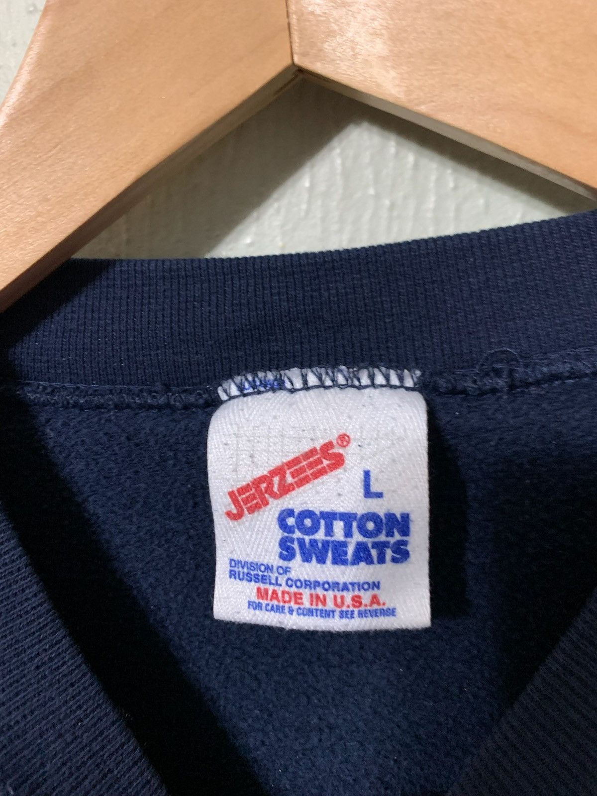 Vintage Vintage 1990s Navy Blank Sweatshirt Size US L / EU 52-54 / 3 - 2 Thumbnail