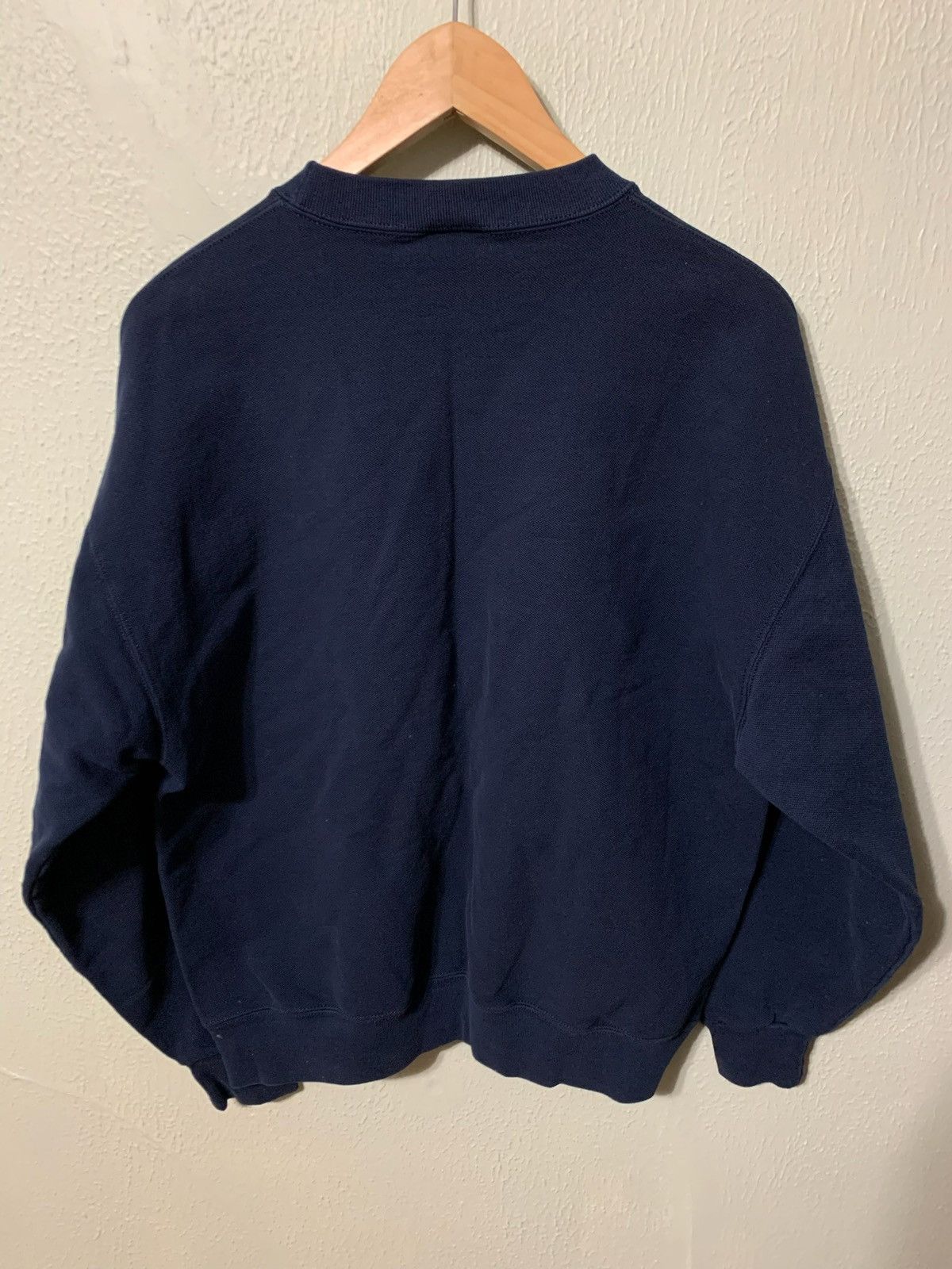 Vintage Vintage 1990s Navy Blank Sweatshirt Size US L / EU 52-54 / 3 - 3 Thumbnail
