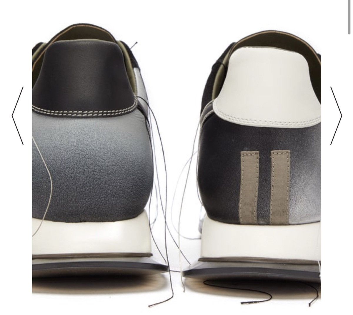 Rick Owens NEW Gradient Panel Vintage Runner Leather Loose Sneaker Size US 7 / EU 40 - 4 Thumbnail