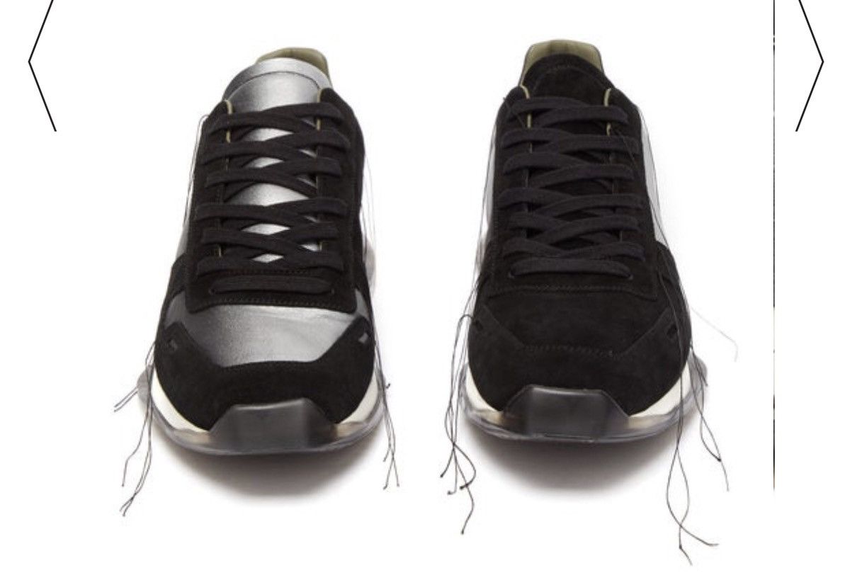 Rick Owens NEW Gradient Panel Vintage Runner Leather Loose Sneaker Size US 7 / EU 40 - 3 Thumbnail