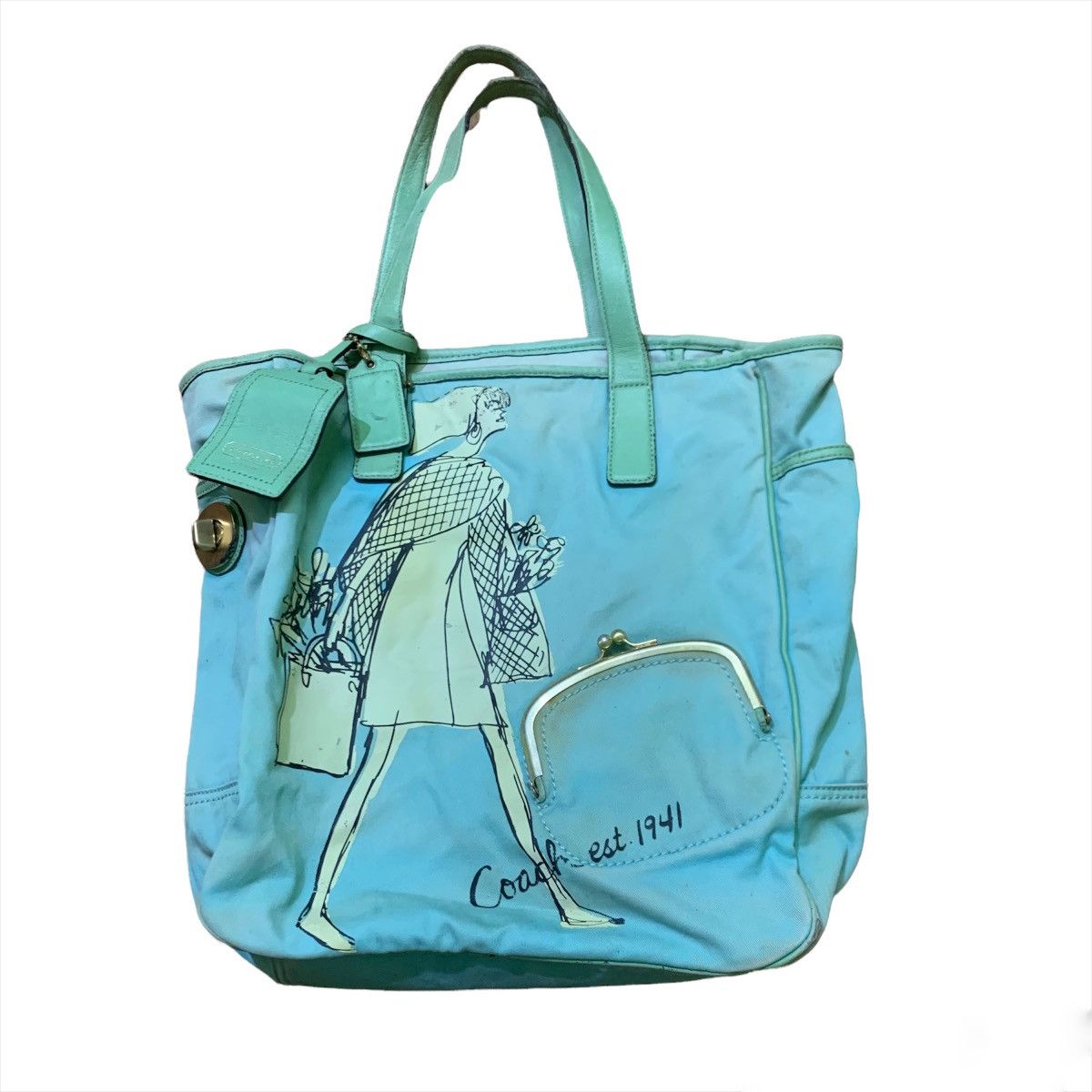 Vintage Coach Shoulder Tote Bag