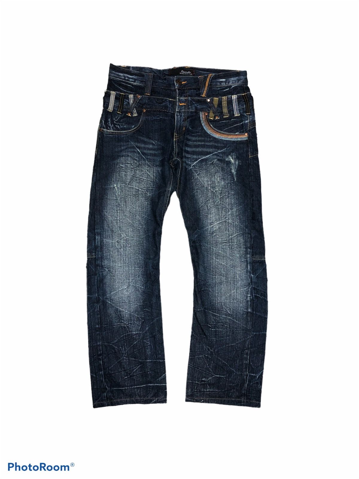 Japanese Brand DONINATE DOUBLE WAIST WASHED BLUE DENIM Size US 32 / EU 48 - 1 Thumbnail
