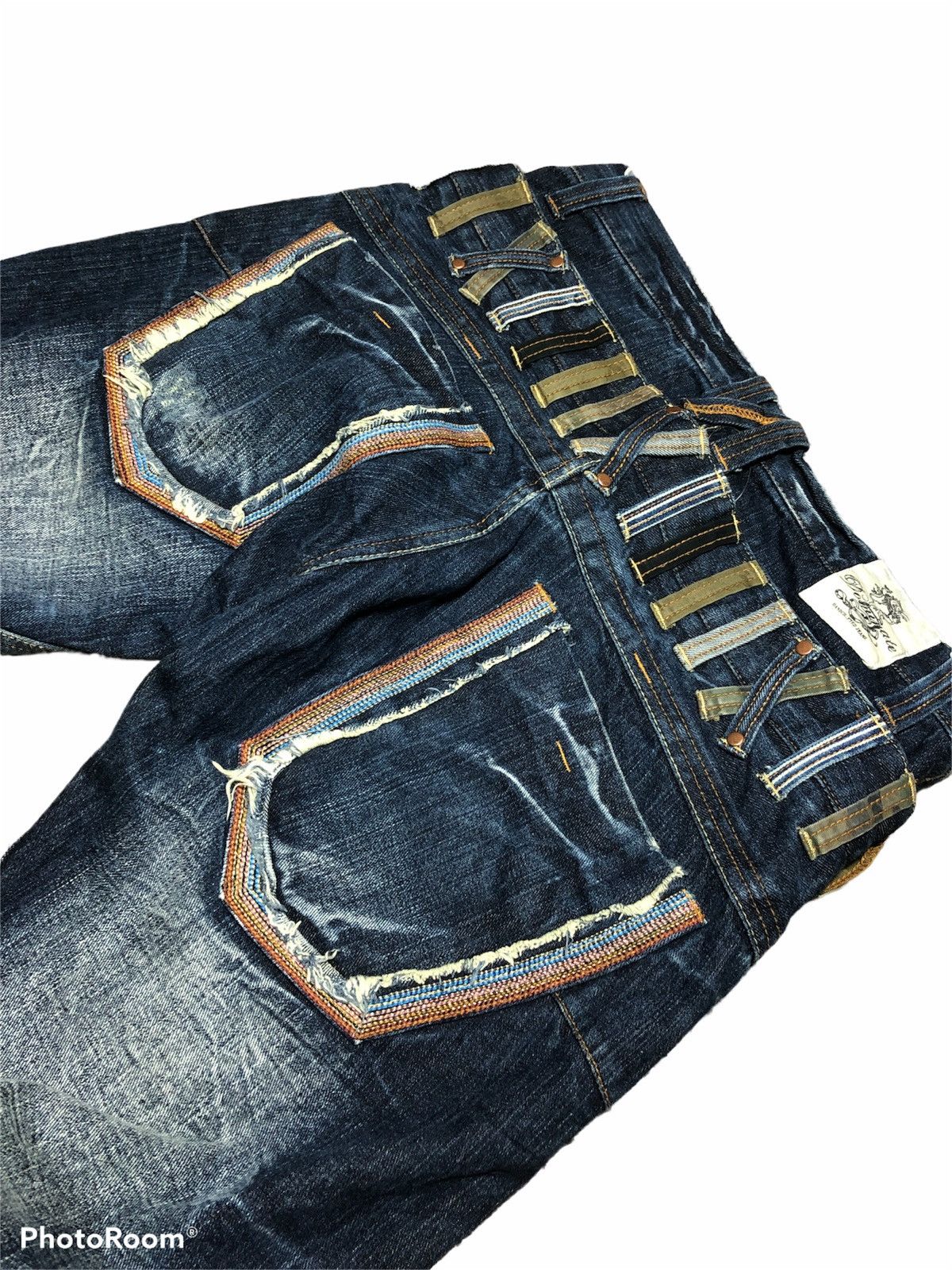 Japanese Brand DONINATE DOUBLE WAIST WASHED BLUE DENIM Size US 32 / EU 48 - 4 Thumbnail