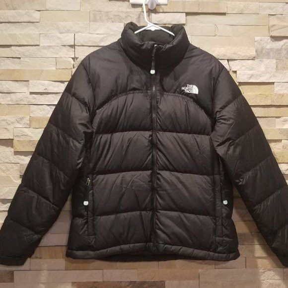 North Face Womens Black Large Down Nuptse Puffer Jacket Coat