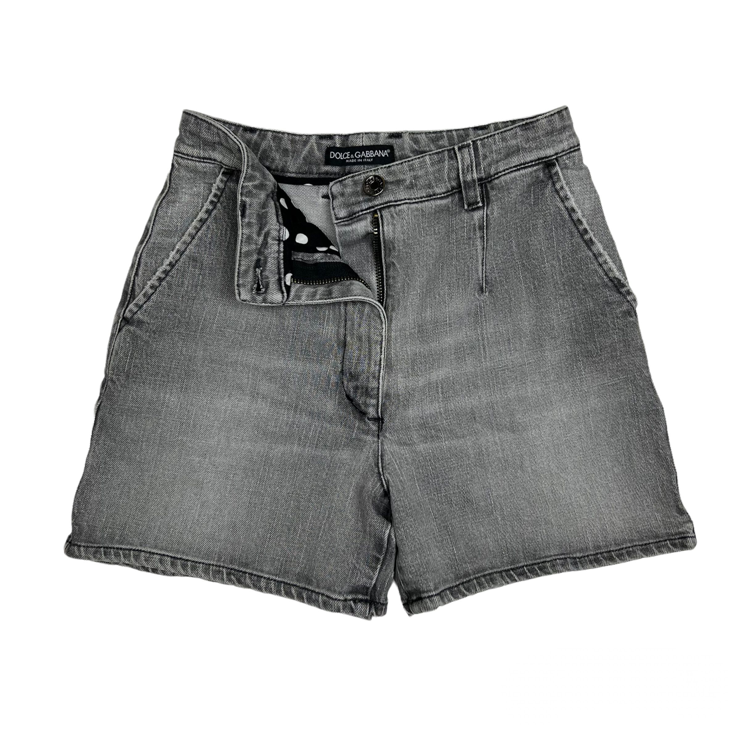 Dolce&Gabbana High Waisted Shorts Light Grey SZ 24