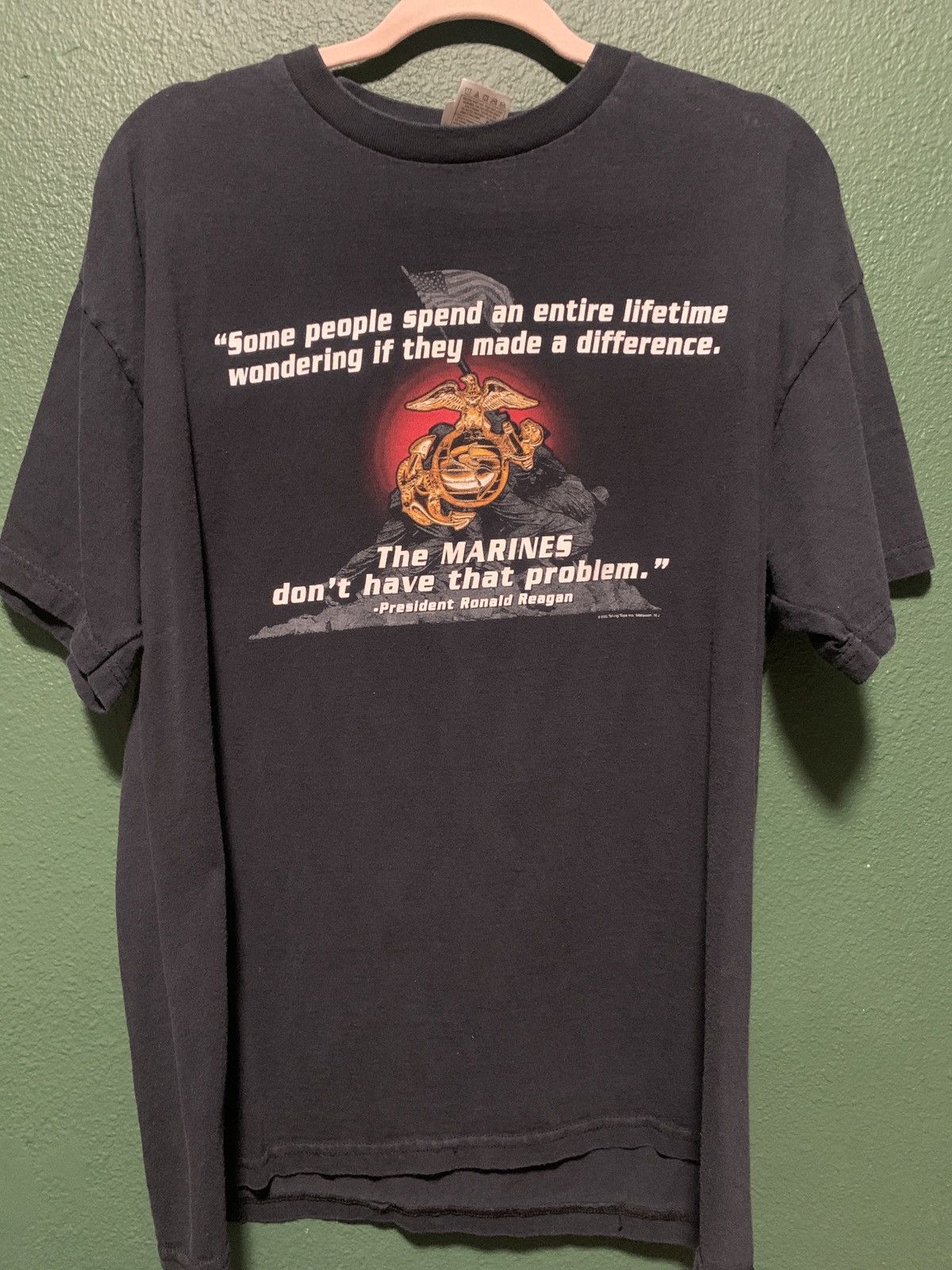 Vintage 2002 Ronald Reagan marine quote tee Size US XL / EU 56 / 4 - 1 Thumbnail