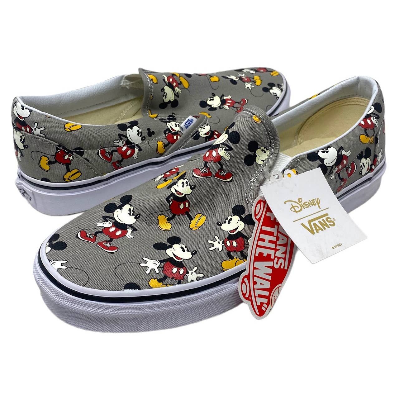 Vans X Disney Mickey Mouse Frost Grey Classic Slip-On Shoes