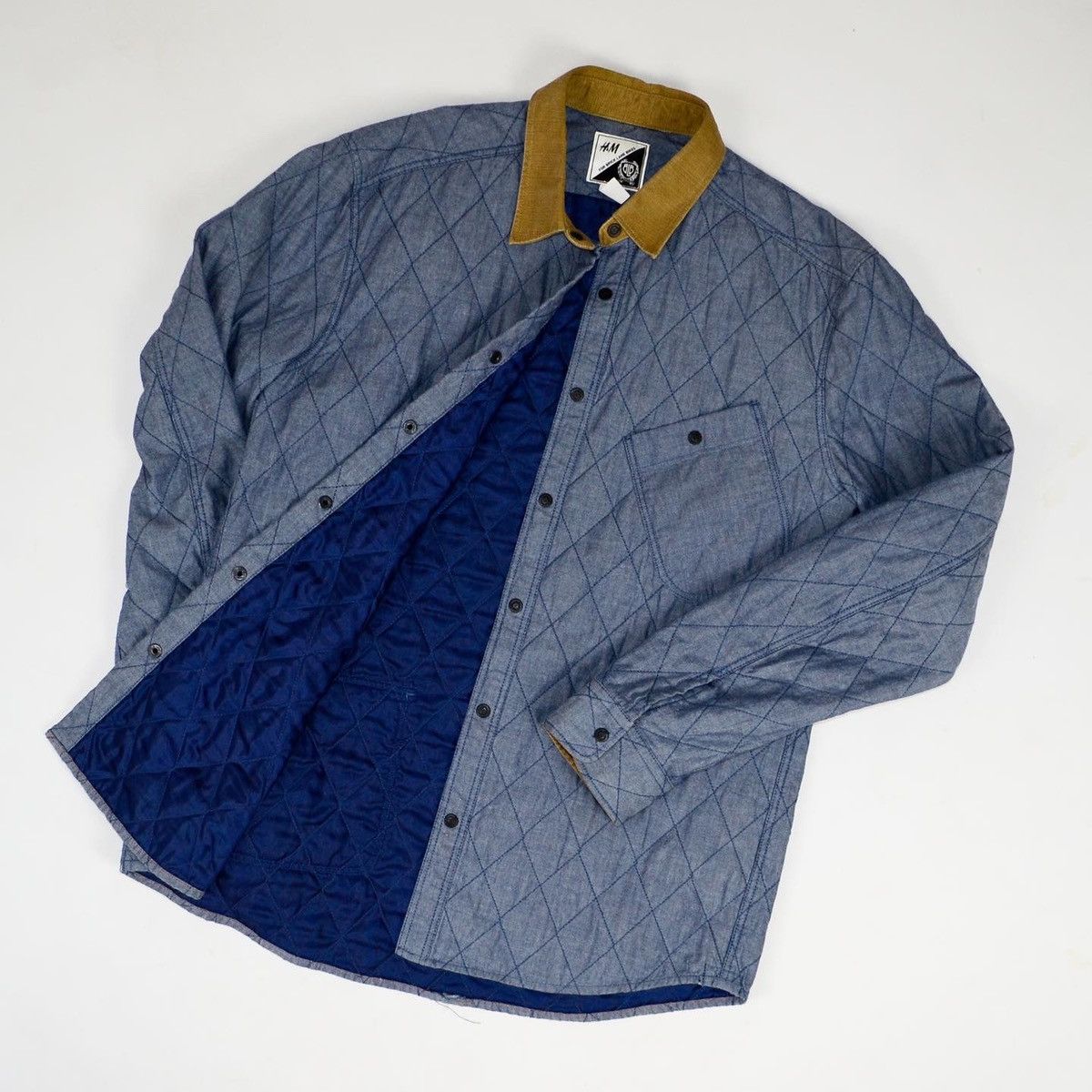 H&M H&M Brick Lane Bikes Guilted Navy English jacket size L y2k Size US L / EU 52-54 / 3 - 1 Thumbnail