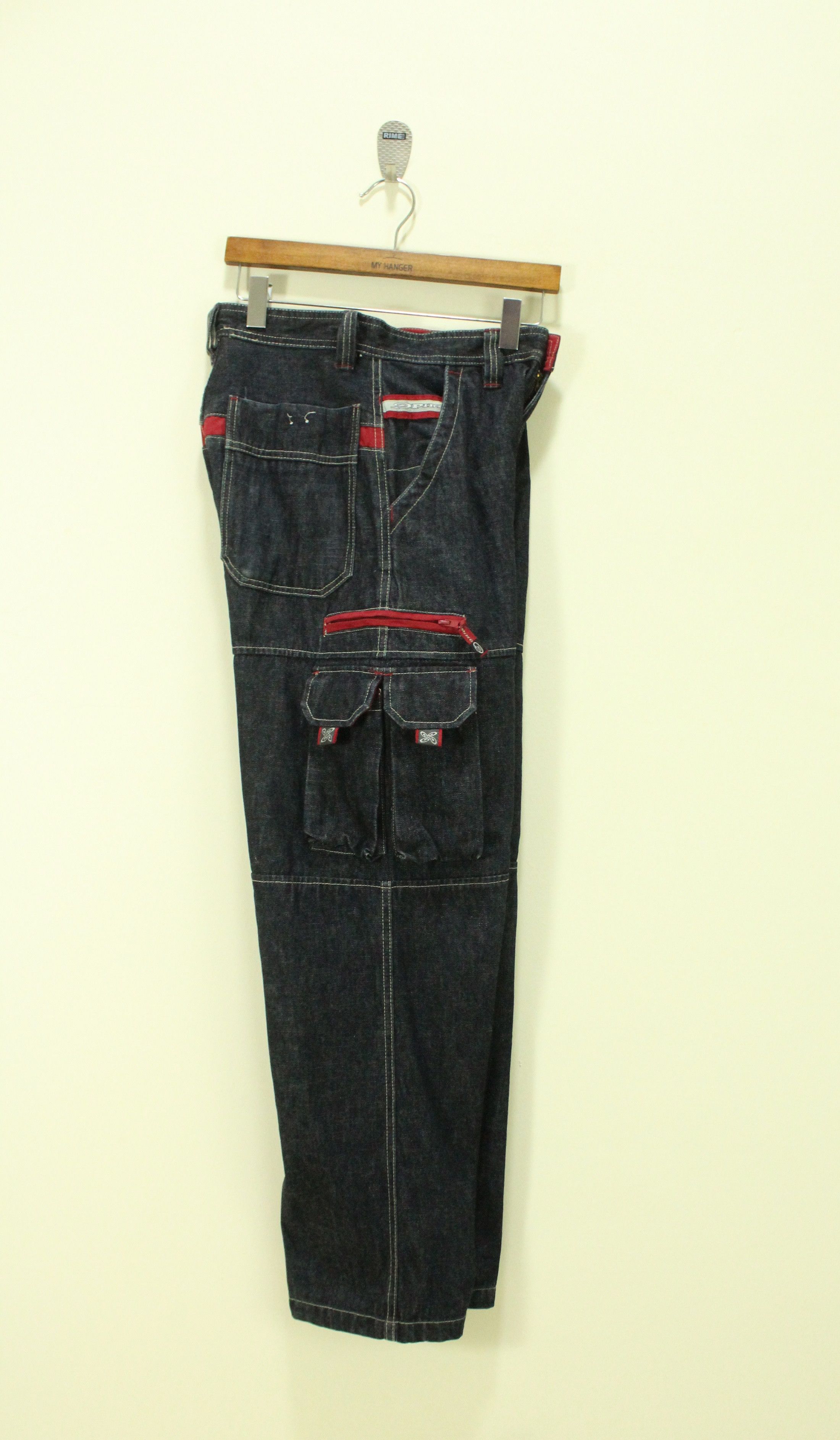 Vintage Vintage PIKO Denim Utility Cargos Pants pockets Surf Size US 27 - 14 Thumbnail