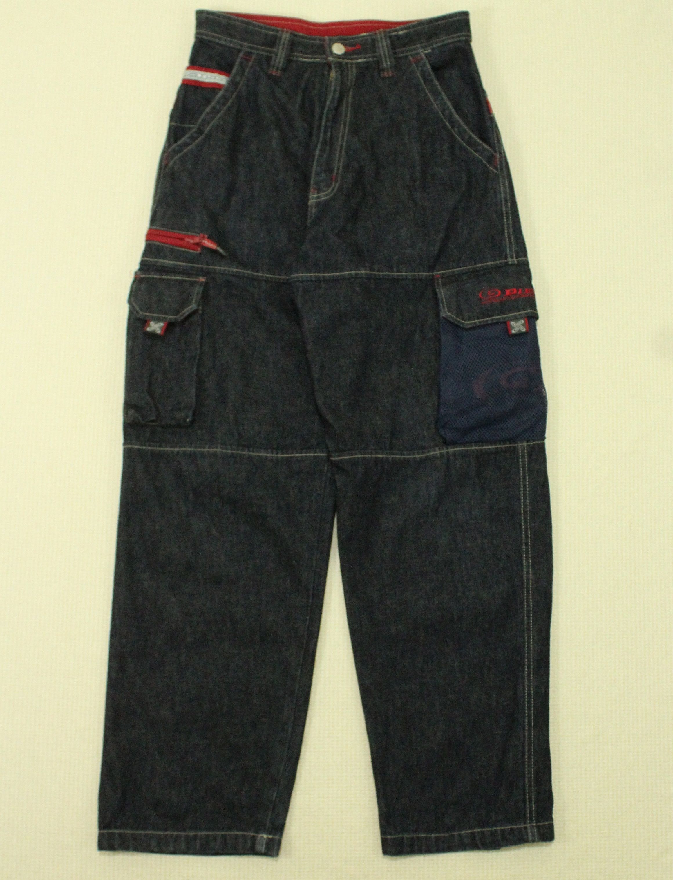 Vintage Vintage PIKO Denim Utility Cargos Pants pockets Surf Size US 27 - 16 Thumbnail