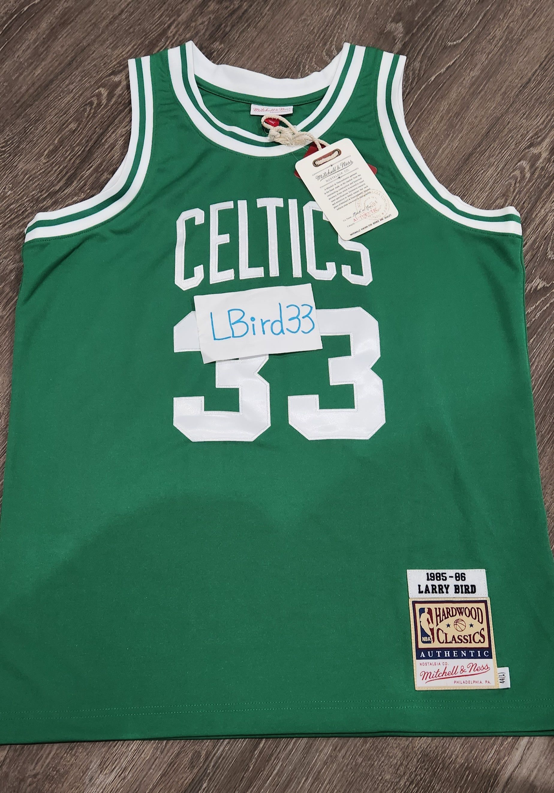 Authentic Boston Celtics Larry Bird throwback nba jersey L