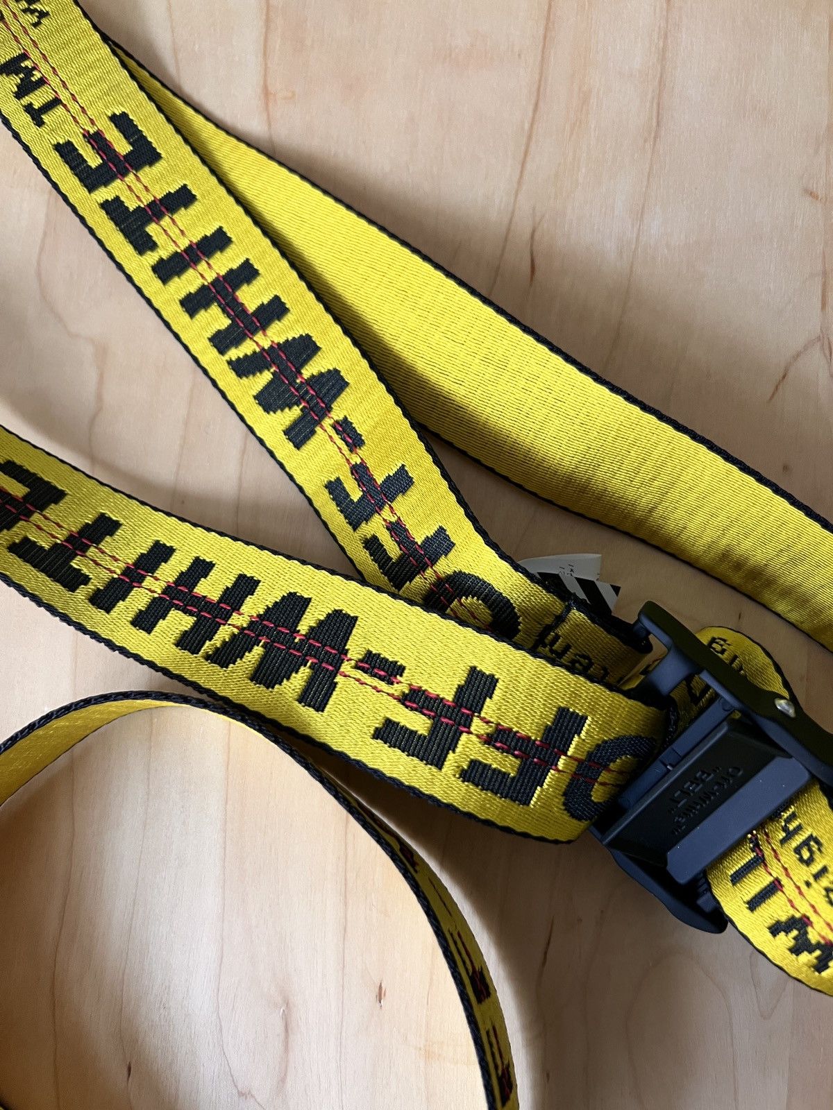 Off-White Yellow Fabric Regular Belt main image 1