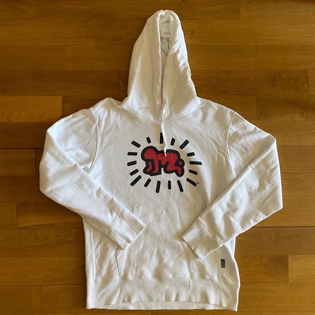 Keith Haring Cozy White Unity top Hooded Sweatshirt Hoodie