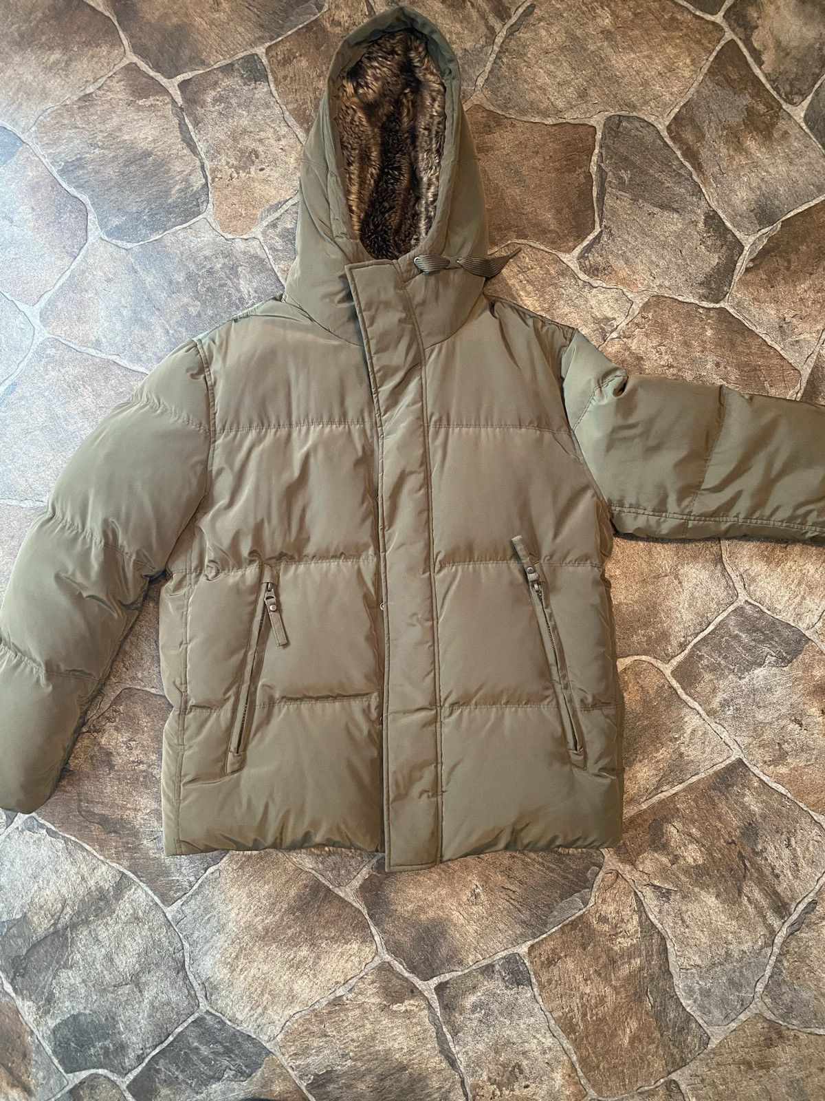 Barneys New York GREEN FAUX FUR PUFFER JACKET Size US M / EU 48-50 / 2 - 2 Thumbnail
