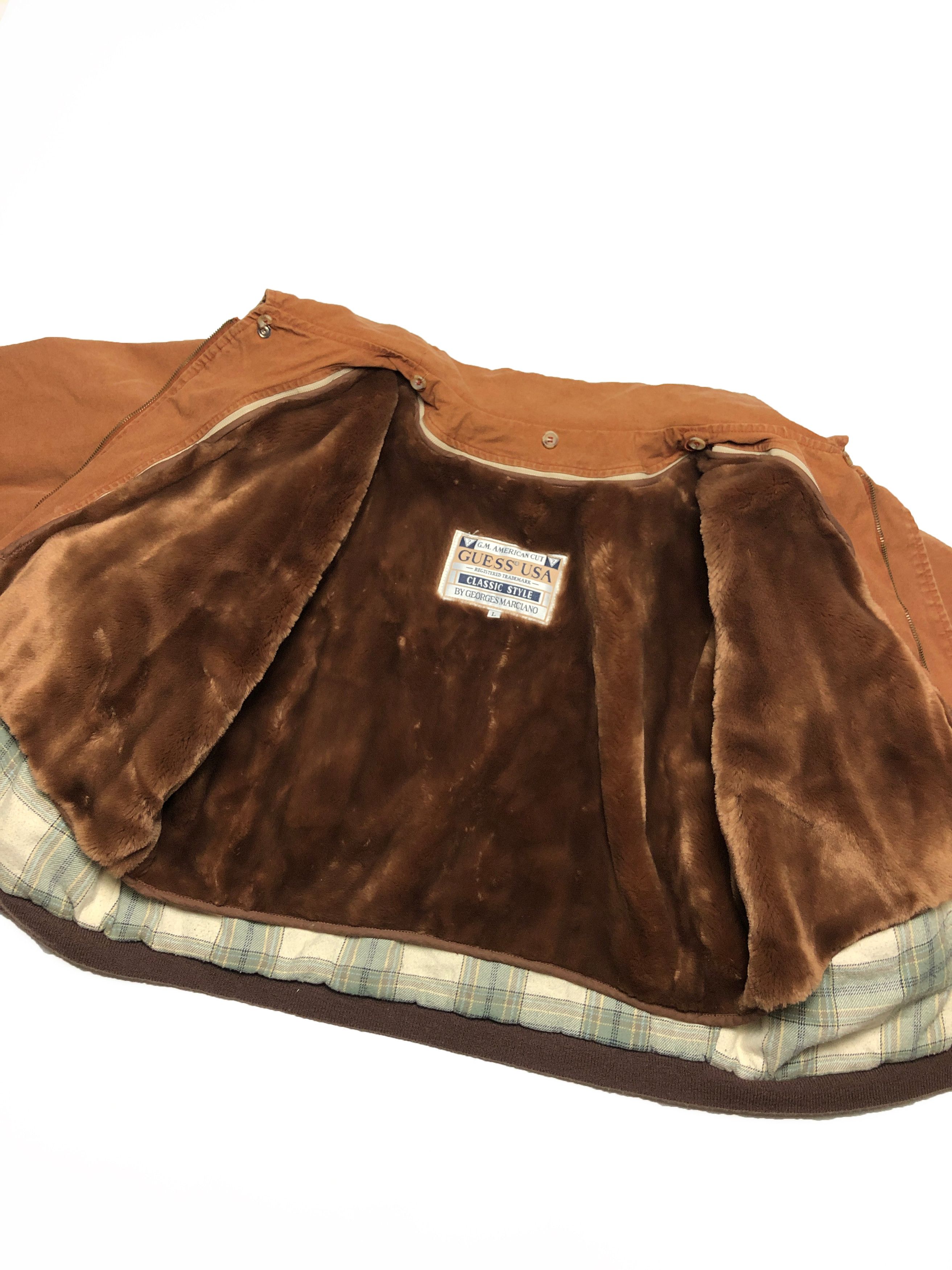 Guess Guess 80s Vintage Georges Marciano Denim Fur Lined Bomber Size US L / EU 52-54 / 3 - 2 Thumbnail