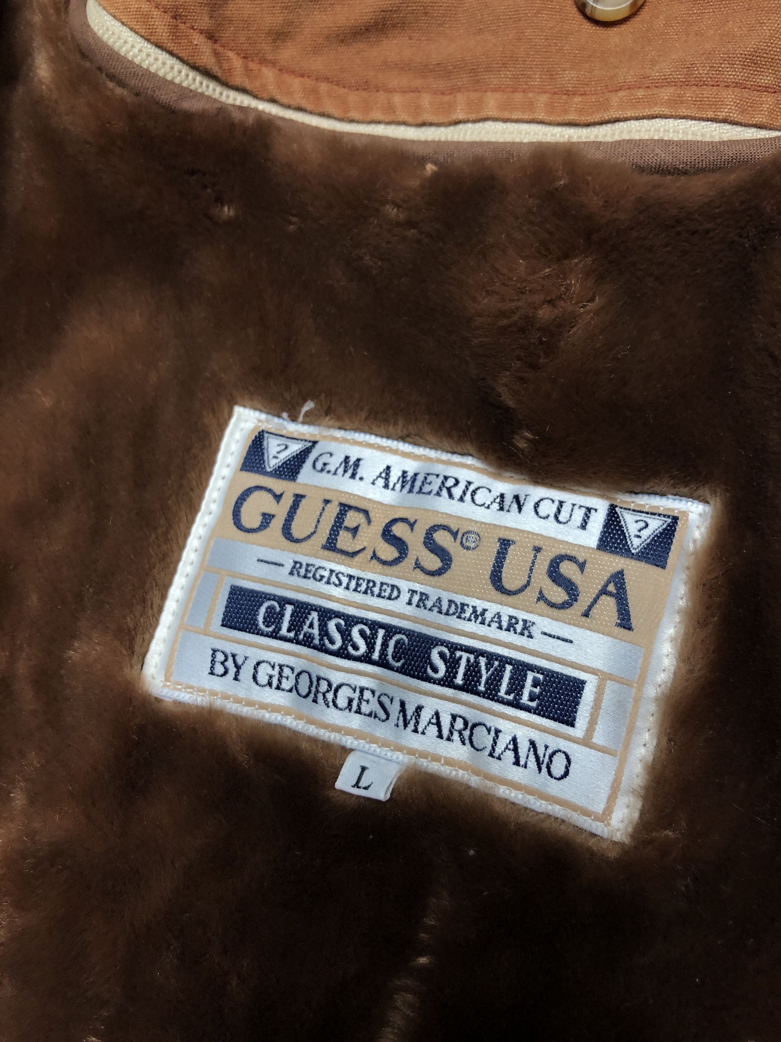 Guess Guess 80s Vintage Georges Marciano Denim Fur Lined Bomber Size US L / EU 52-54 / 3 - 3 Thumbnail